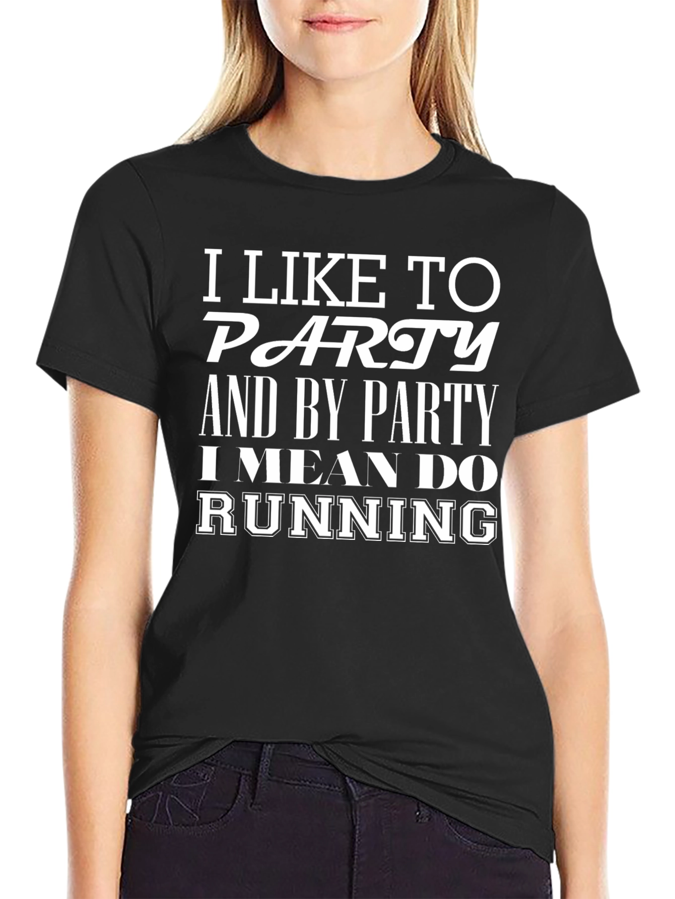 Funny Running T-Shirt: I Like To Party