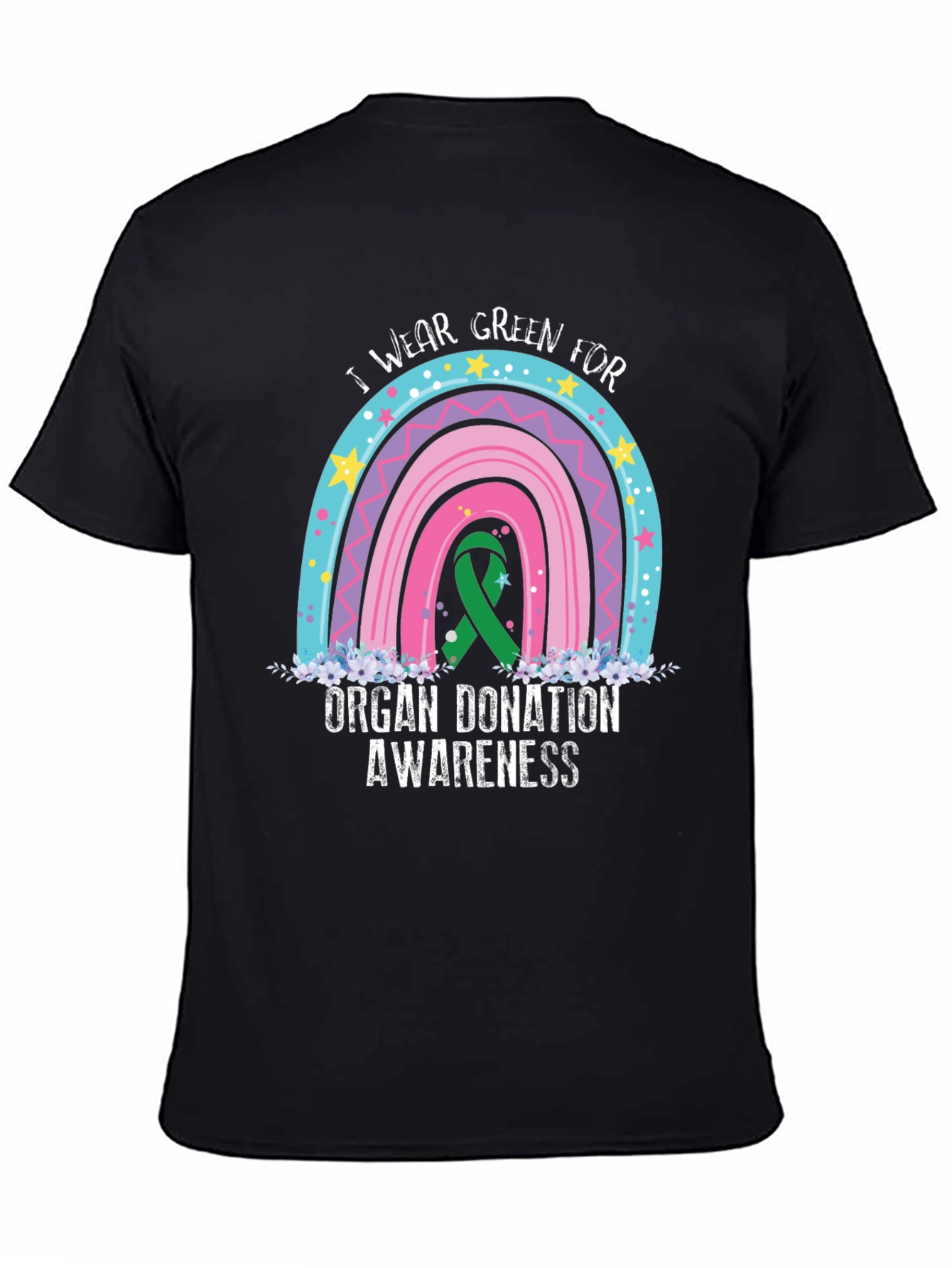Organ Donation Awareness T-Shirt - Rainbow Design