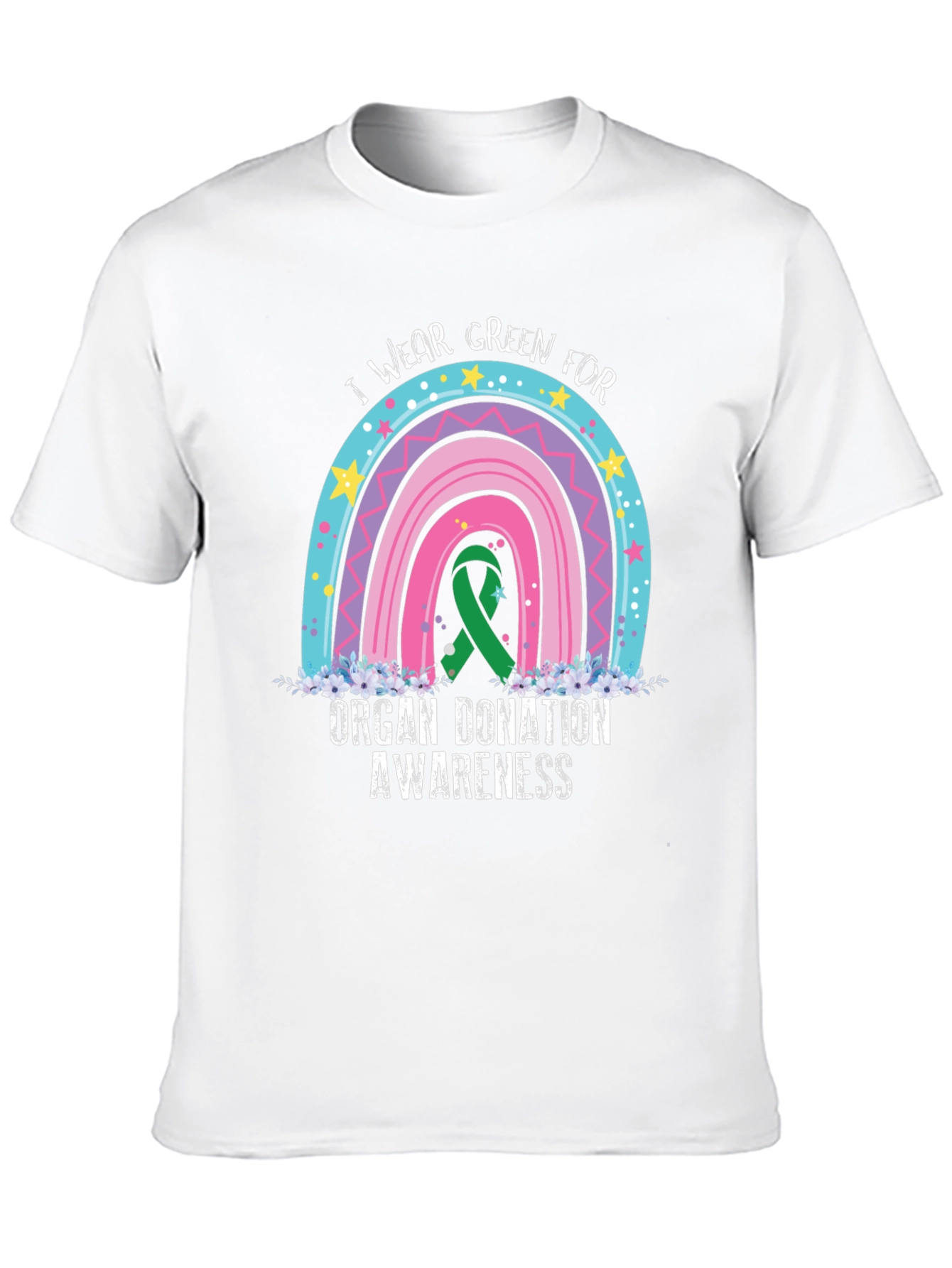 Organ Donation Awareness T-Shirt - Rainbow Design