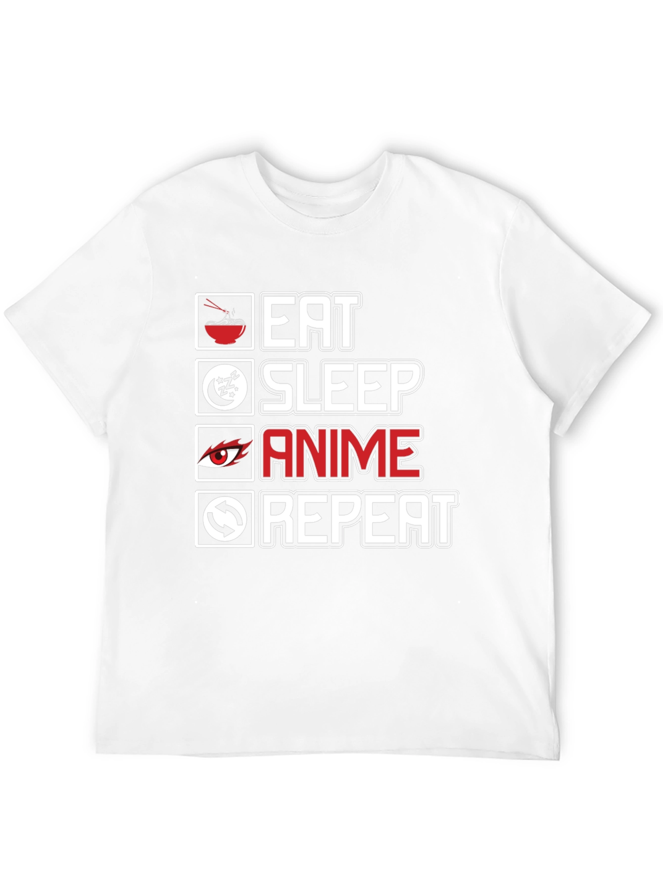 Eat Sleep Anime Repeat Graphic Tee