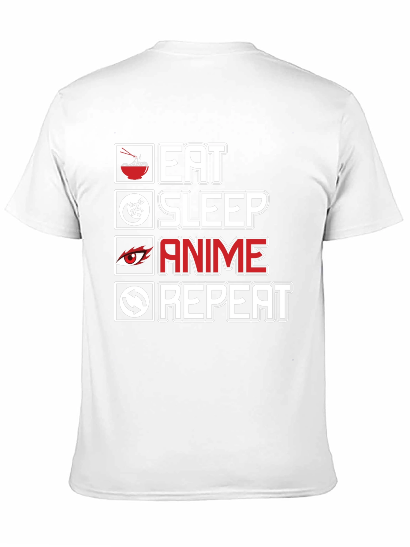 Eat Sleep Anime Repeat Graphic Tee