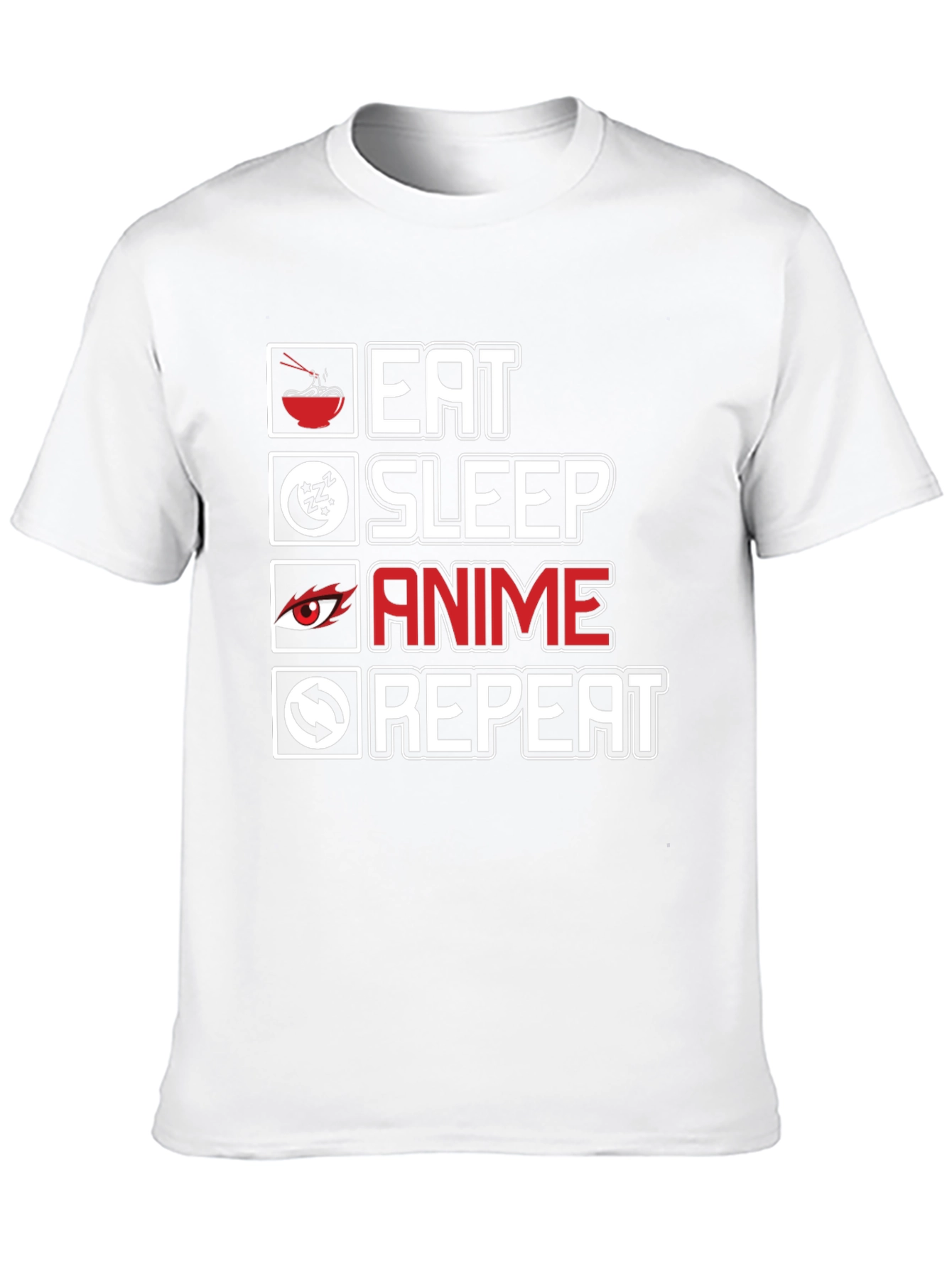 Eat Sleep Anime Repeat Graphic Tee