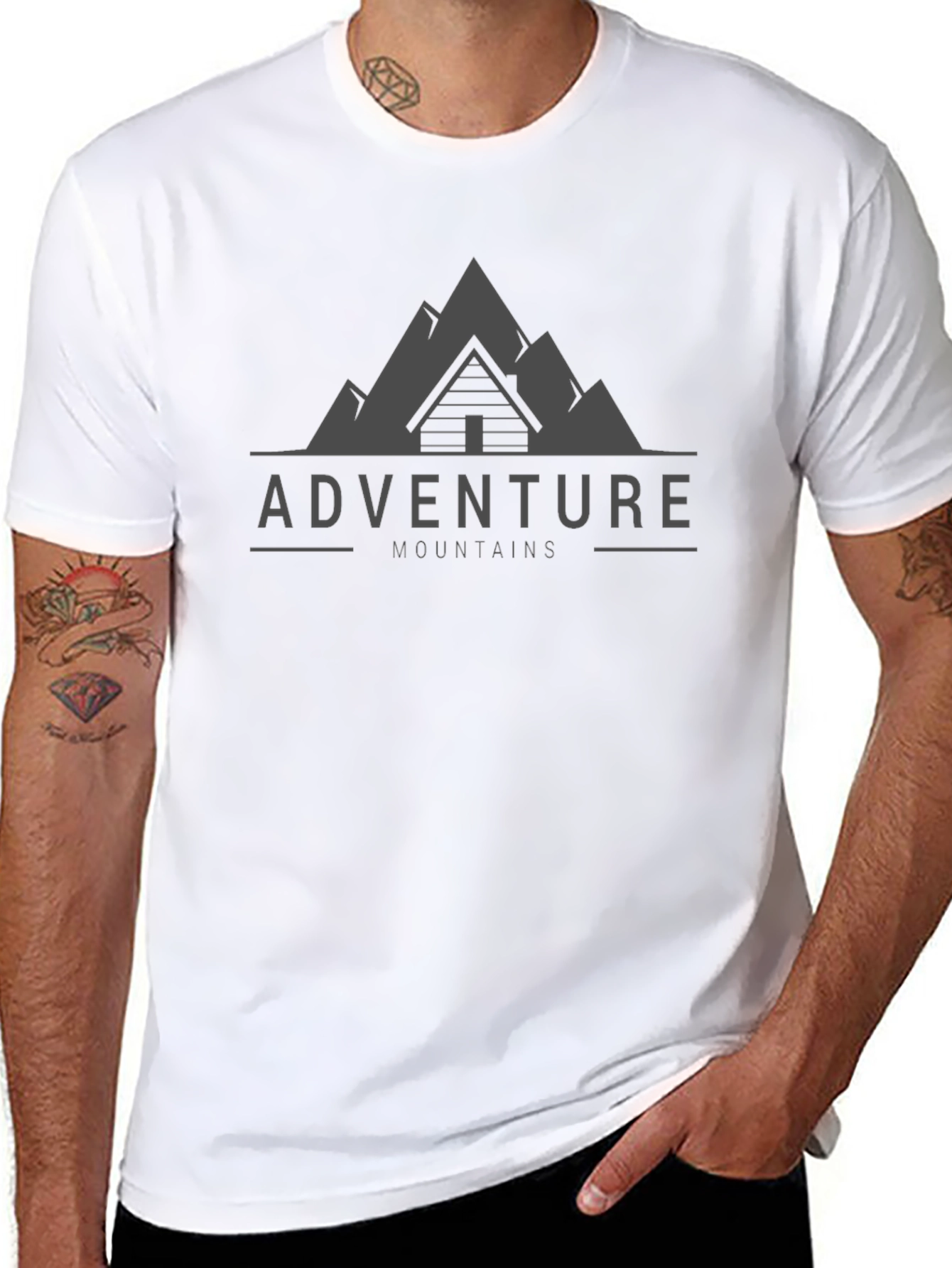 Adventure Mountains Graphic Tee - Black