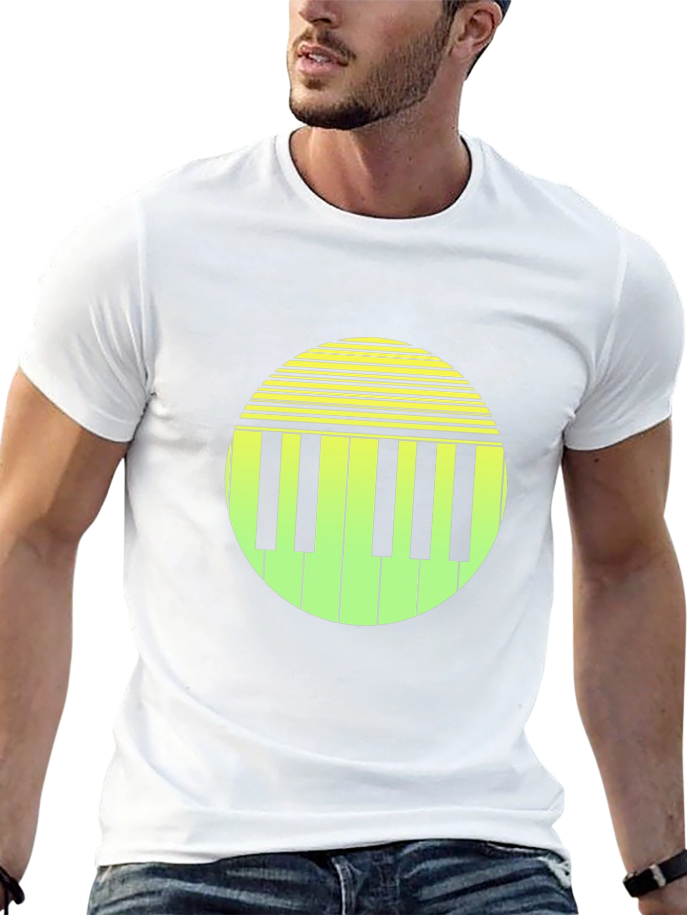 Piano Key Graphic Tee - Retro Style