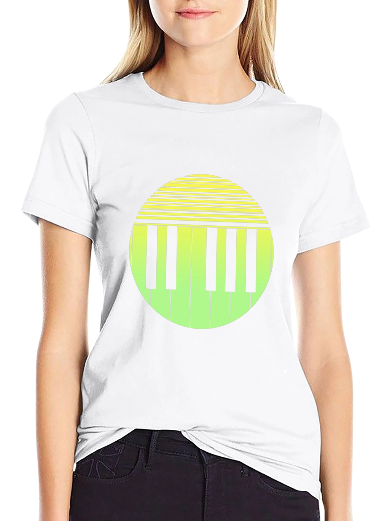 Piano Key Graphic Tee - Retro Style