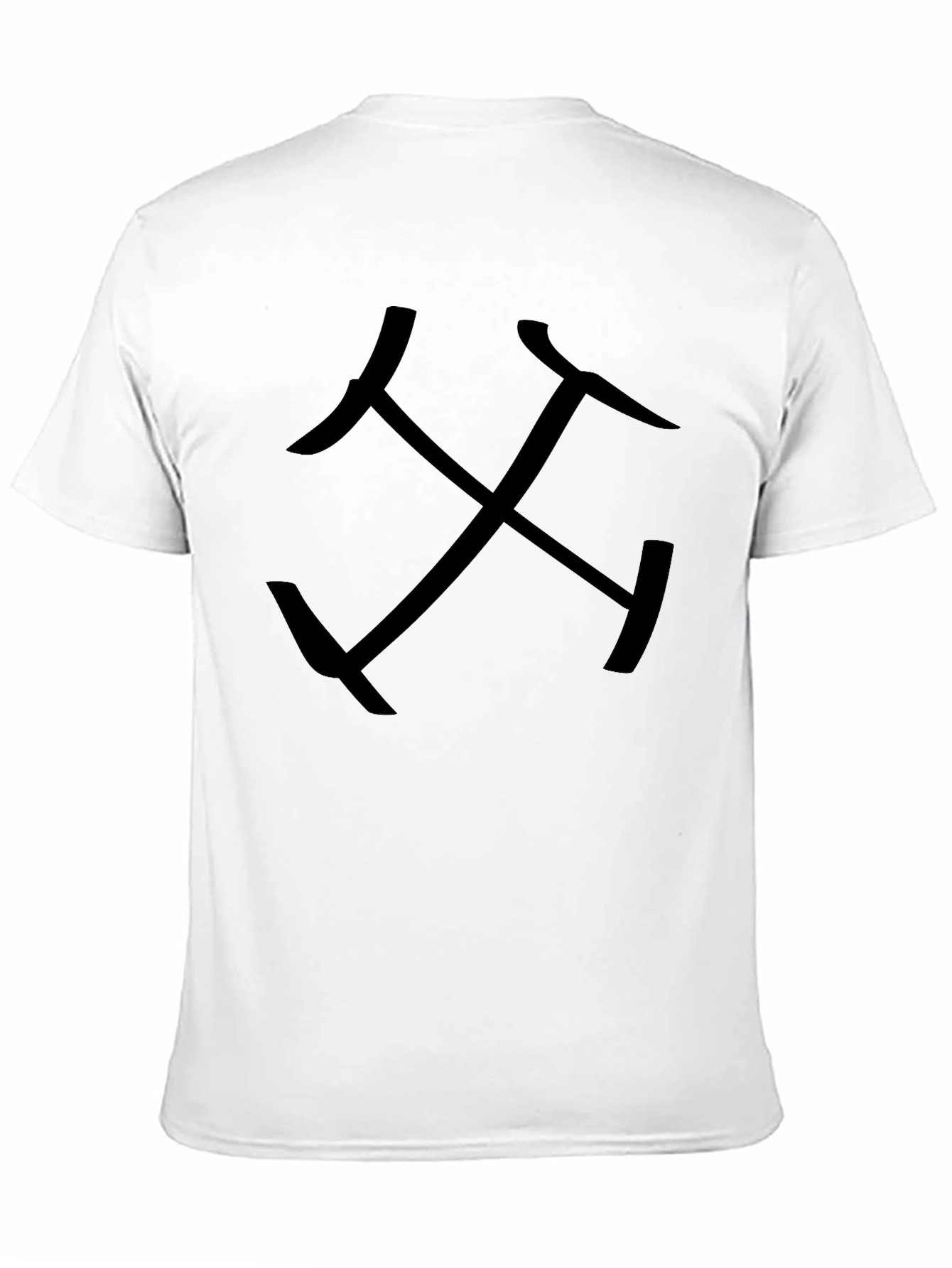 Black T-Shirt with Crossed Axe Design