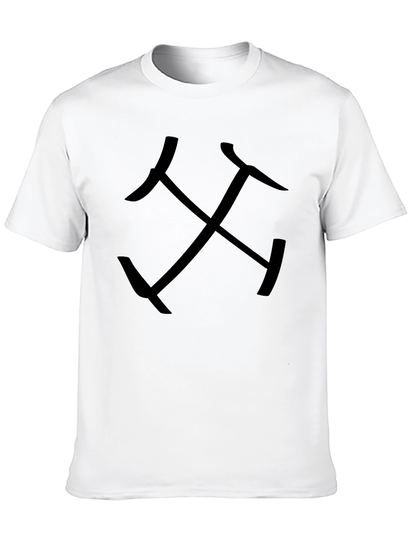 Black T-Shirt with Crossed Axe Design