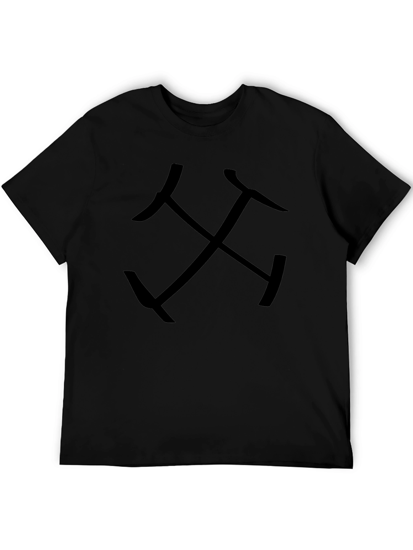 Black T-Shirt with Crossed Axe Design