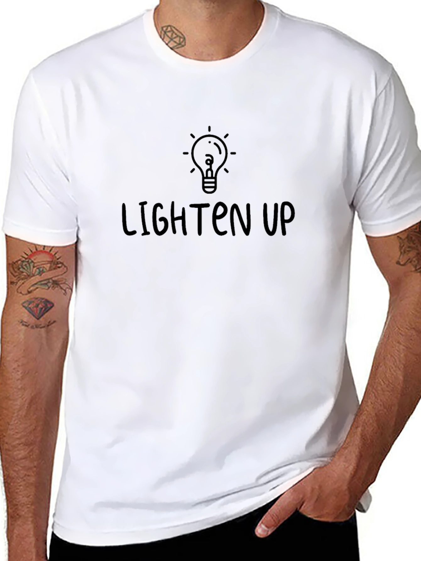 Lighten Up Black Graphic Tee