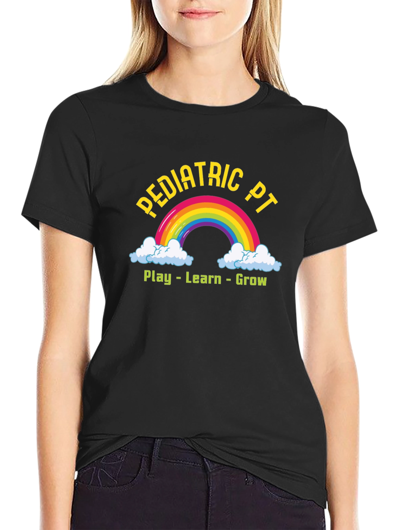 Pediatric PT Rainbow T-Shirt - Play Learn Grow