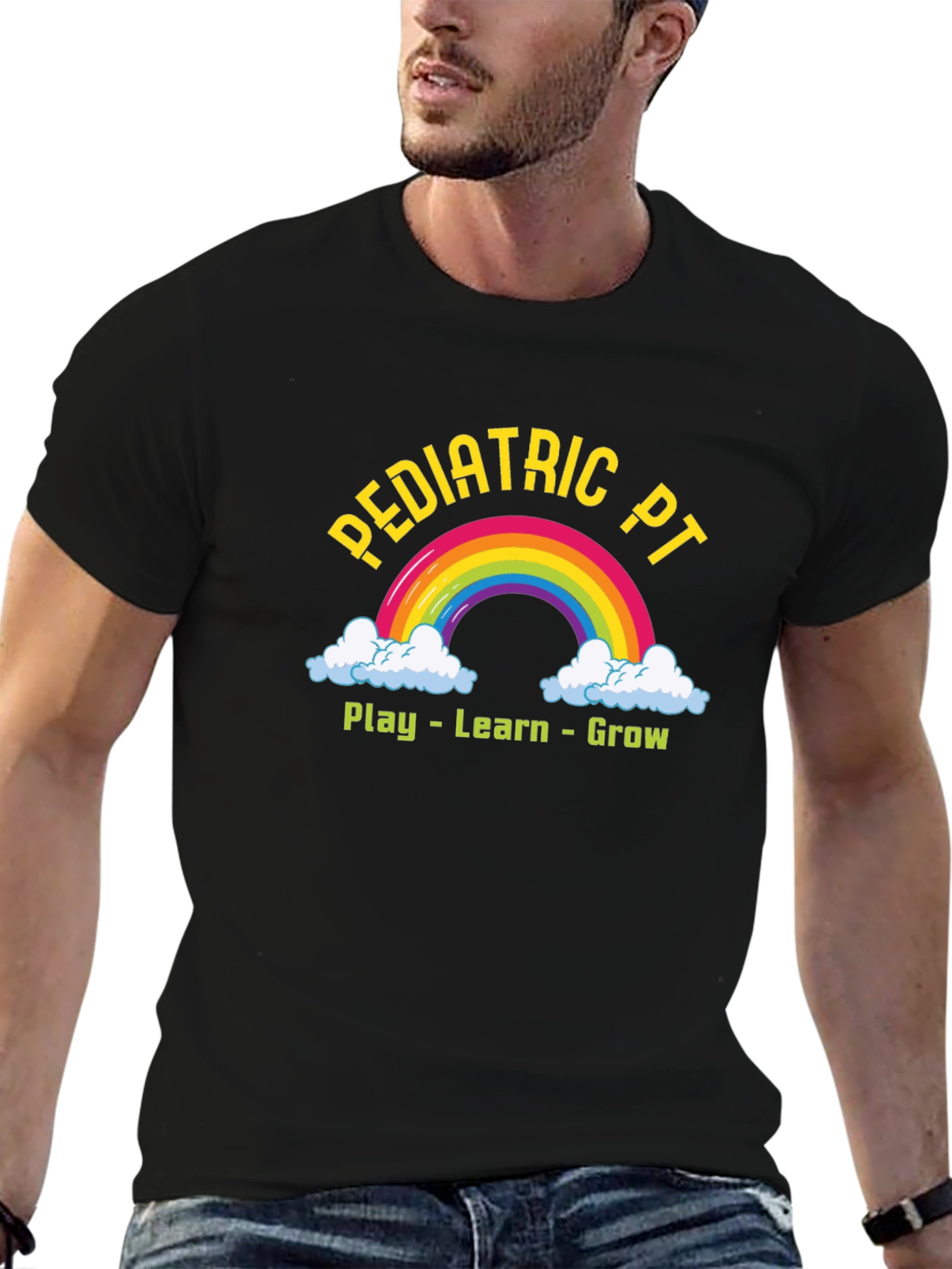 Pediatric PT Rainbow T-Shirt - Play Learn Grow