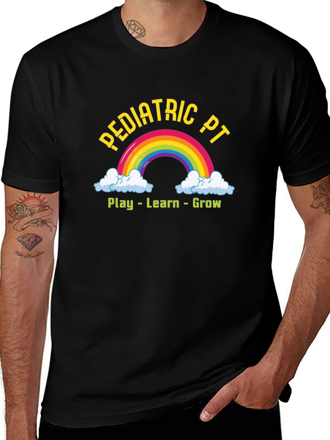 Pediatric PT Rainbow T-Shirt - Play Learn Grow