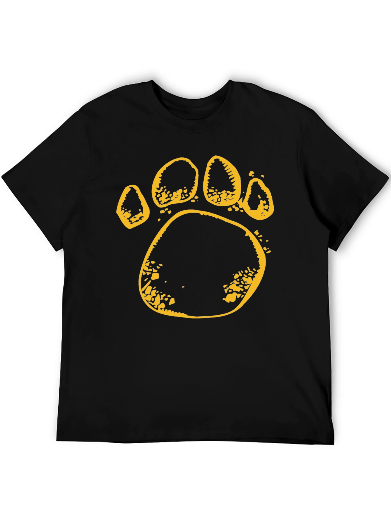 Paw Print T-Shirt - Black Cotton Tee