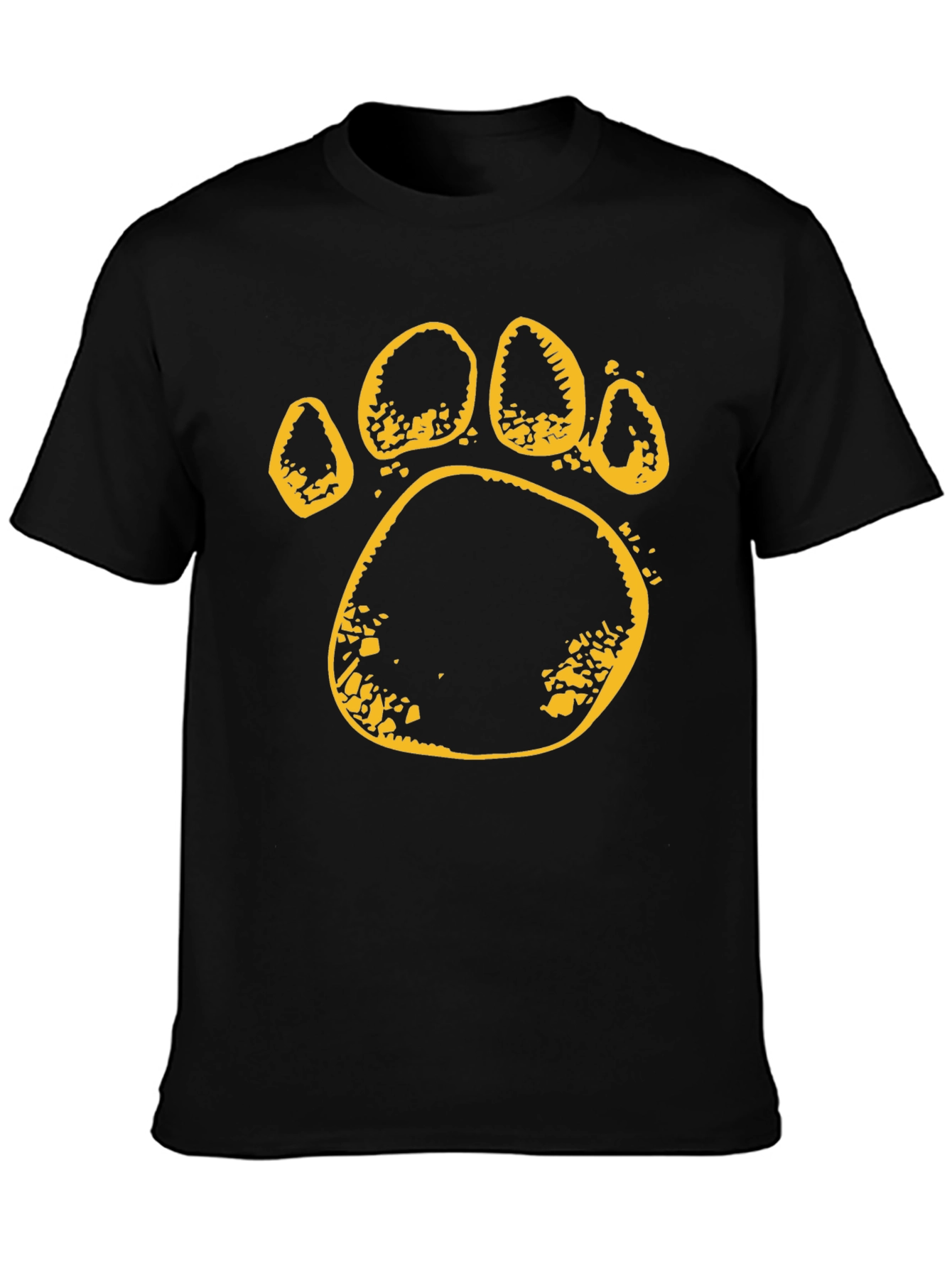 Paw Print T-Shirt - Black Cotton Tee