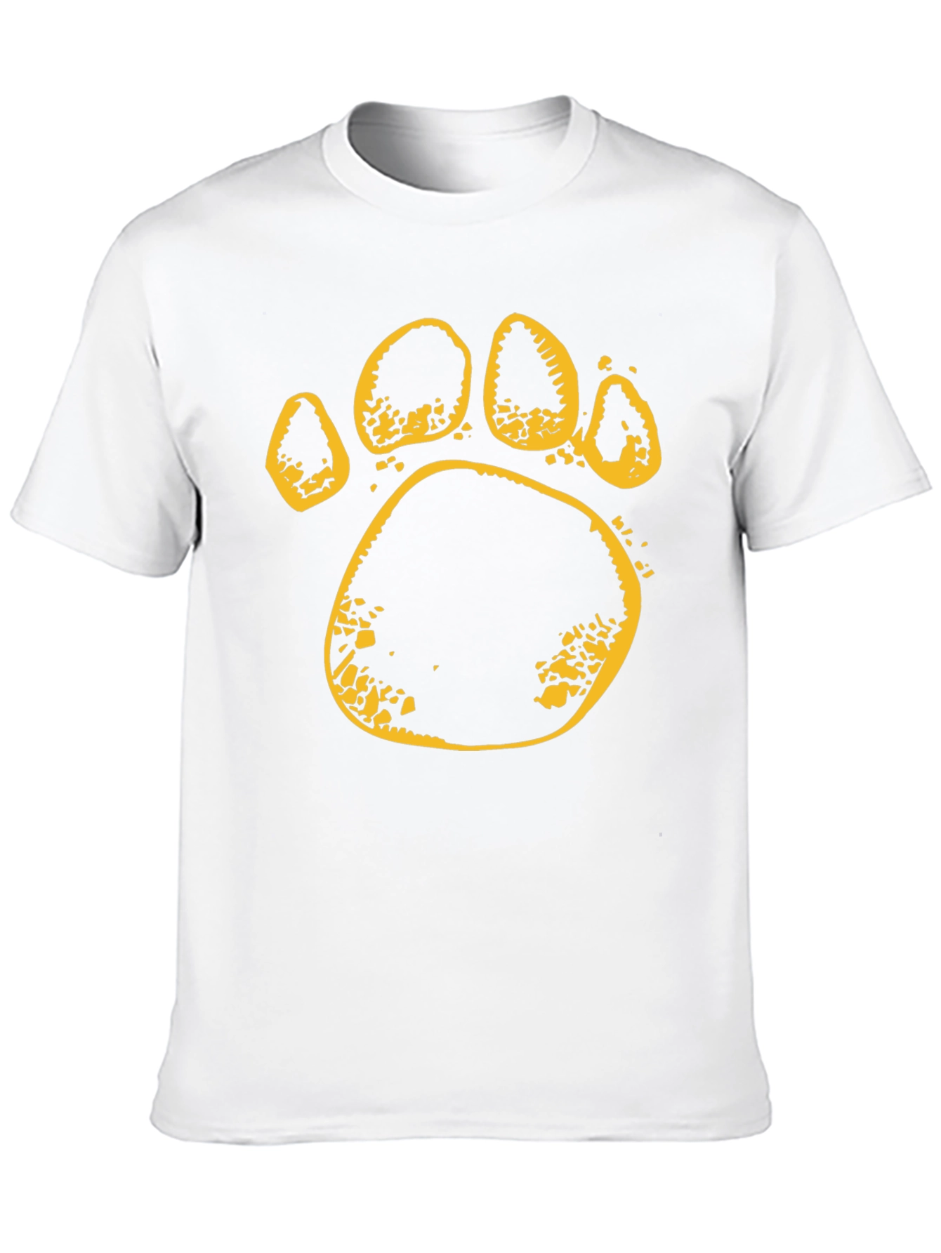 Paw Print T-Shirt - Black Cotton Tee