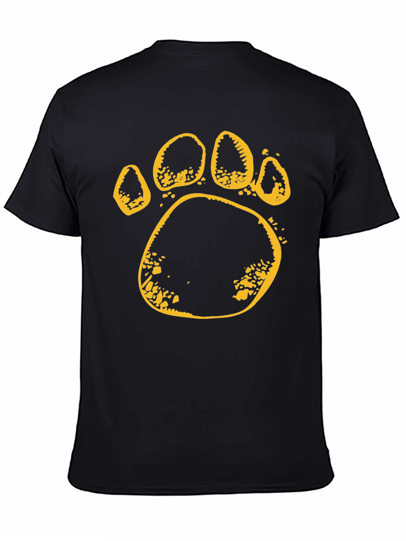 Paw Print T-Shirt - Black Cotton Tee