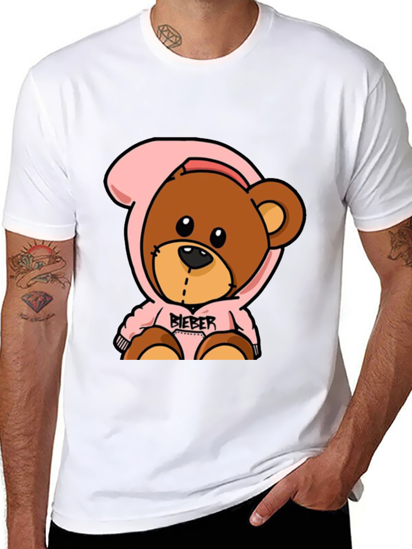Teddy Bear Hoodie Black T-Shirt