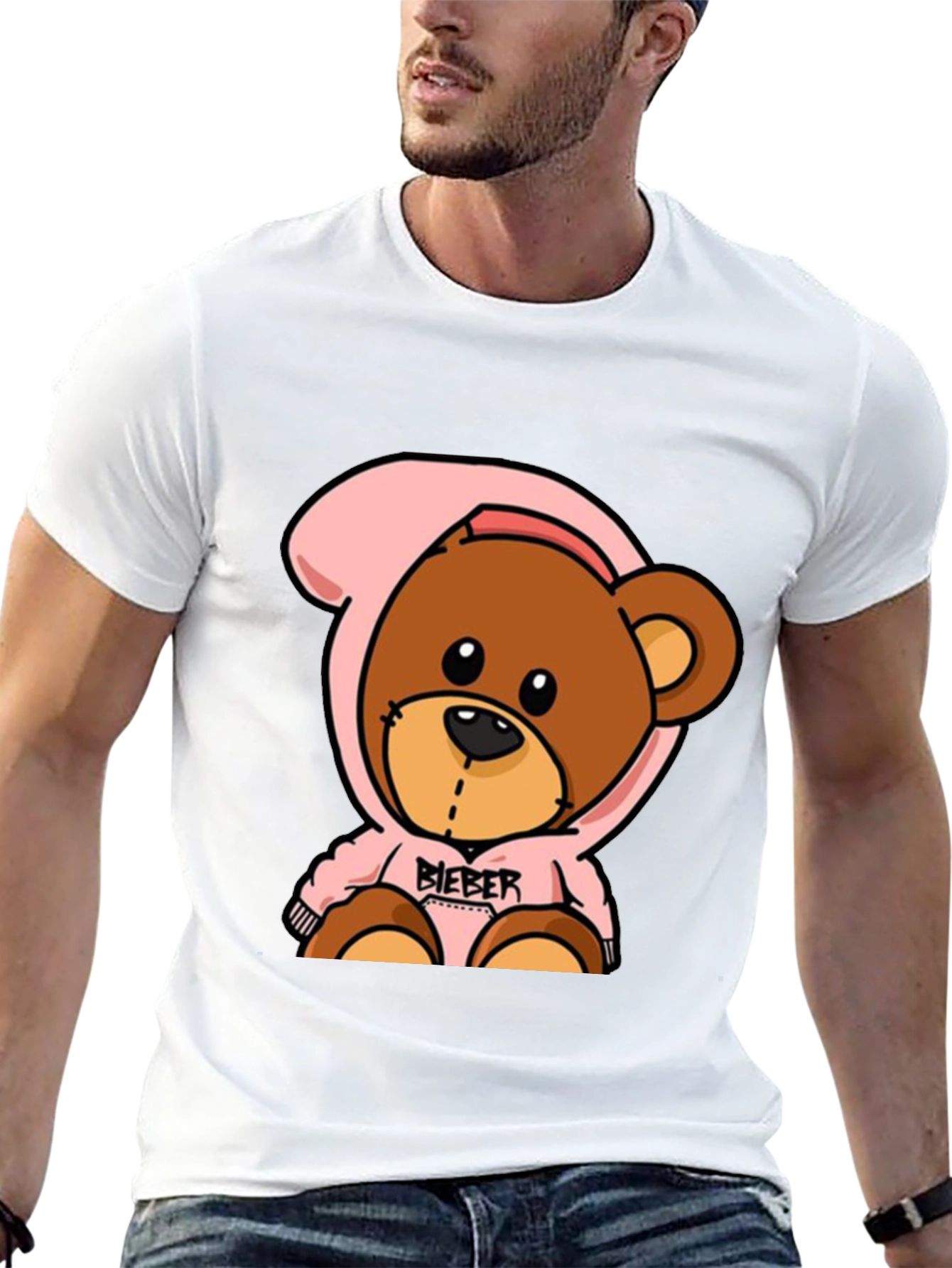 Teddy Bear Hoodie Black T-Shirt