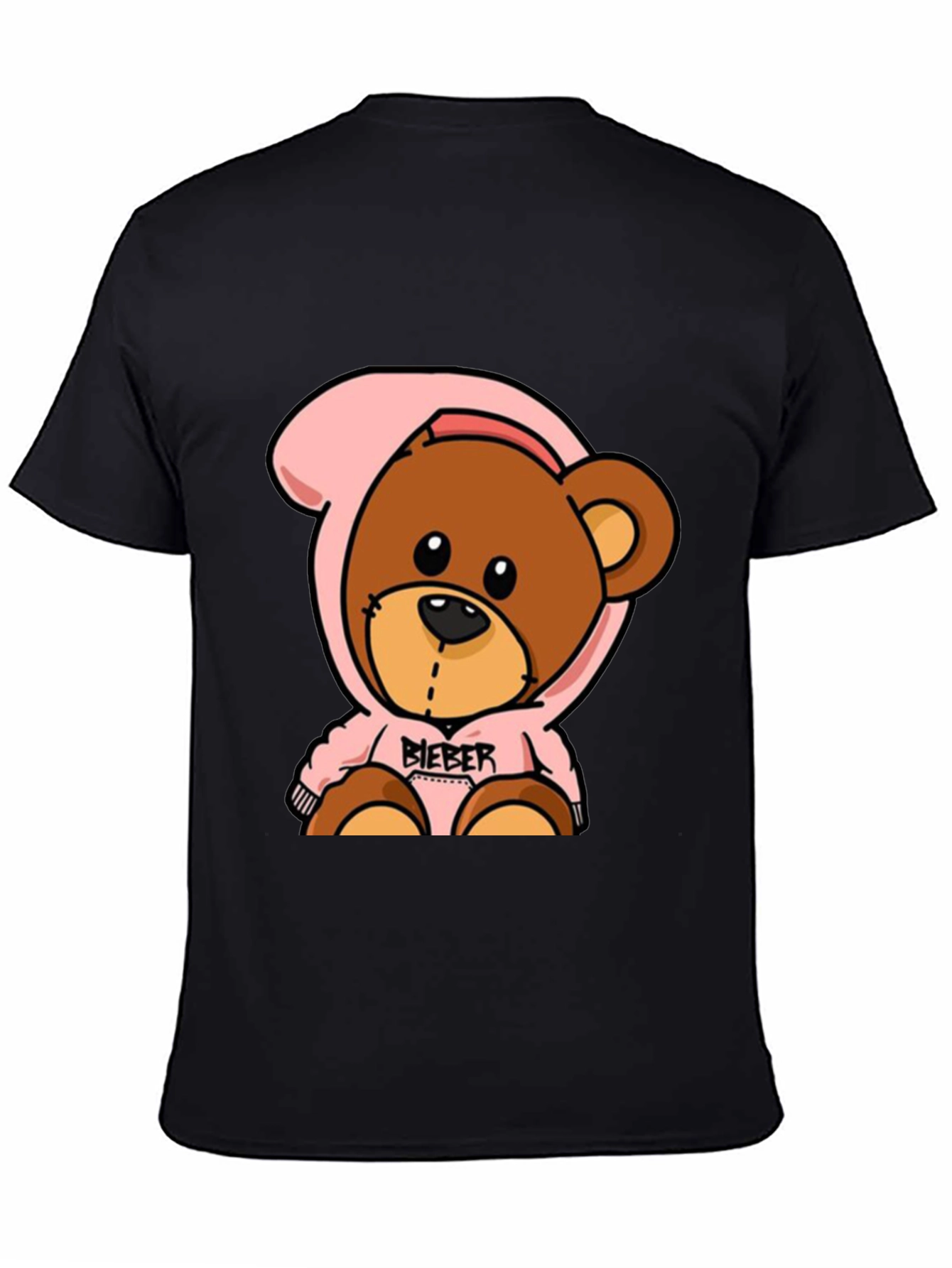 Teddy Bear Hoodie Black T-Shirt