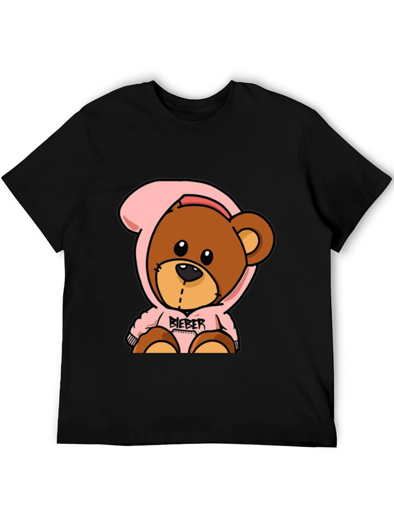 Teddy Bear Hoodie Black T-Shirt