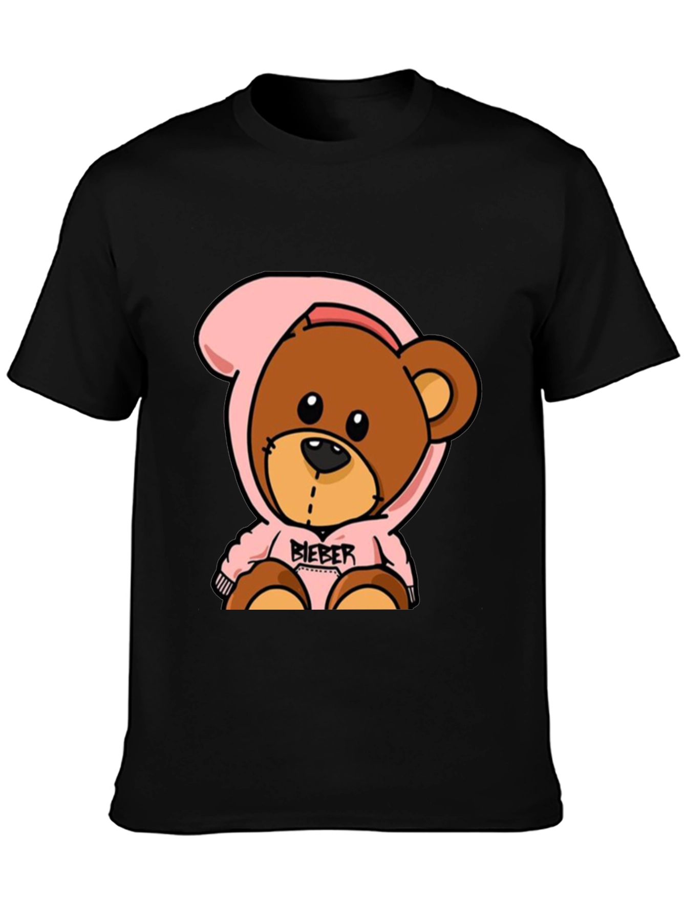 Teddy Bear Hoodie Black T-Shirt