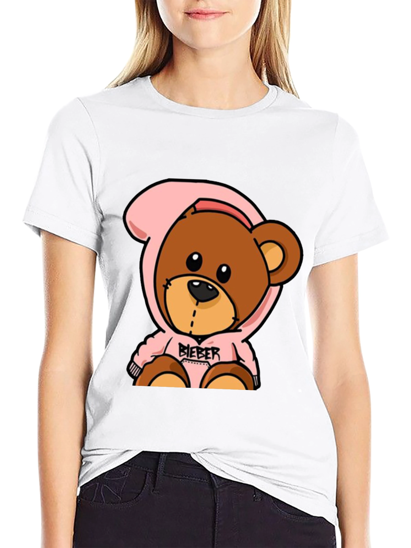 Teddy Bear Hoodie Black T-Shirt
