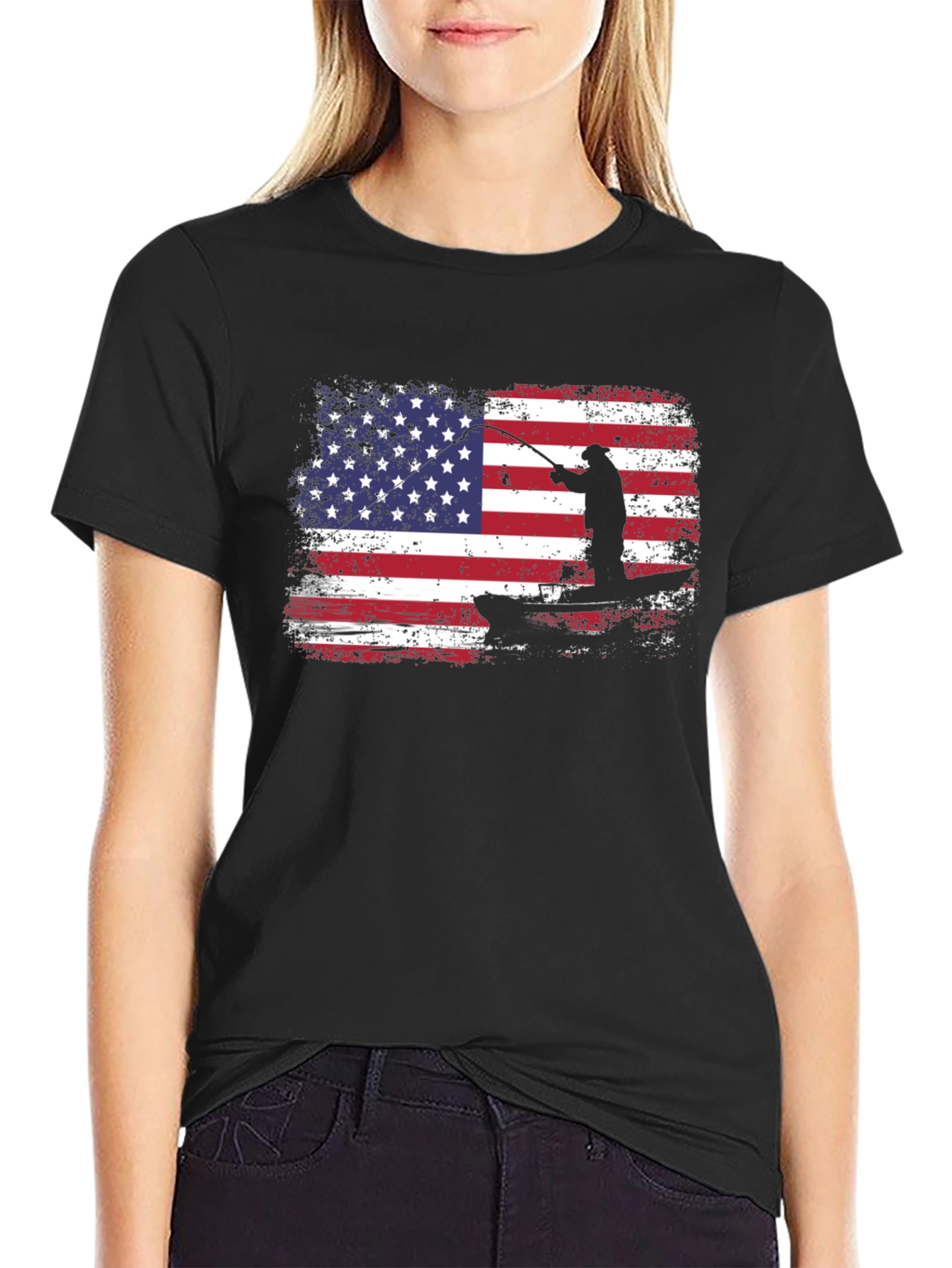American Flag Fishing T-Shirt