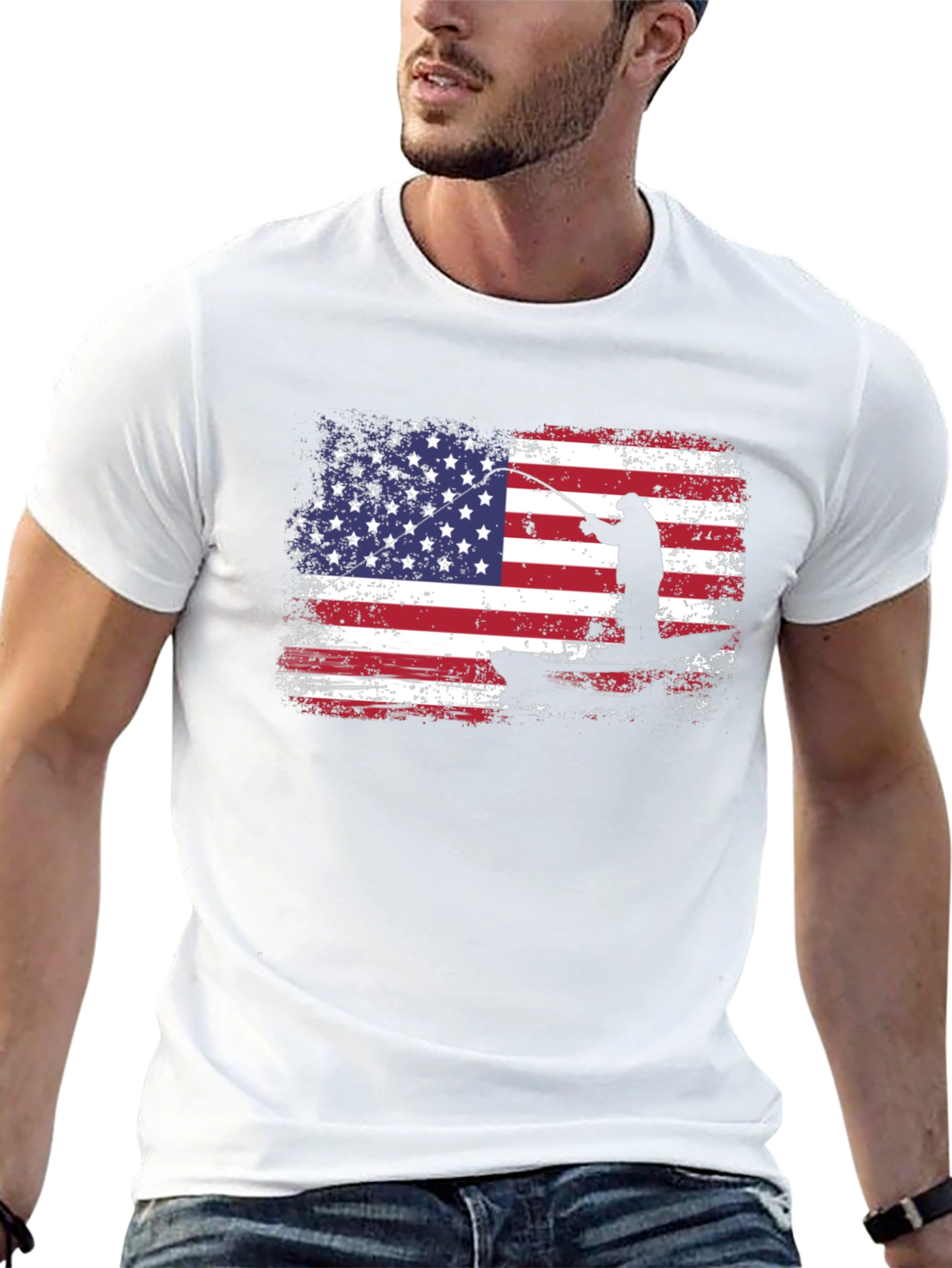 American Flag Fishing T-Shirt
