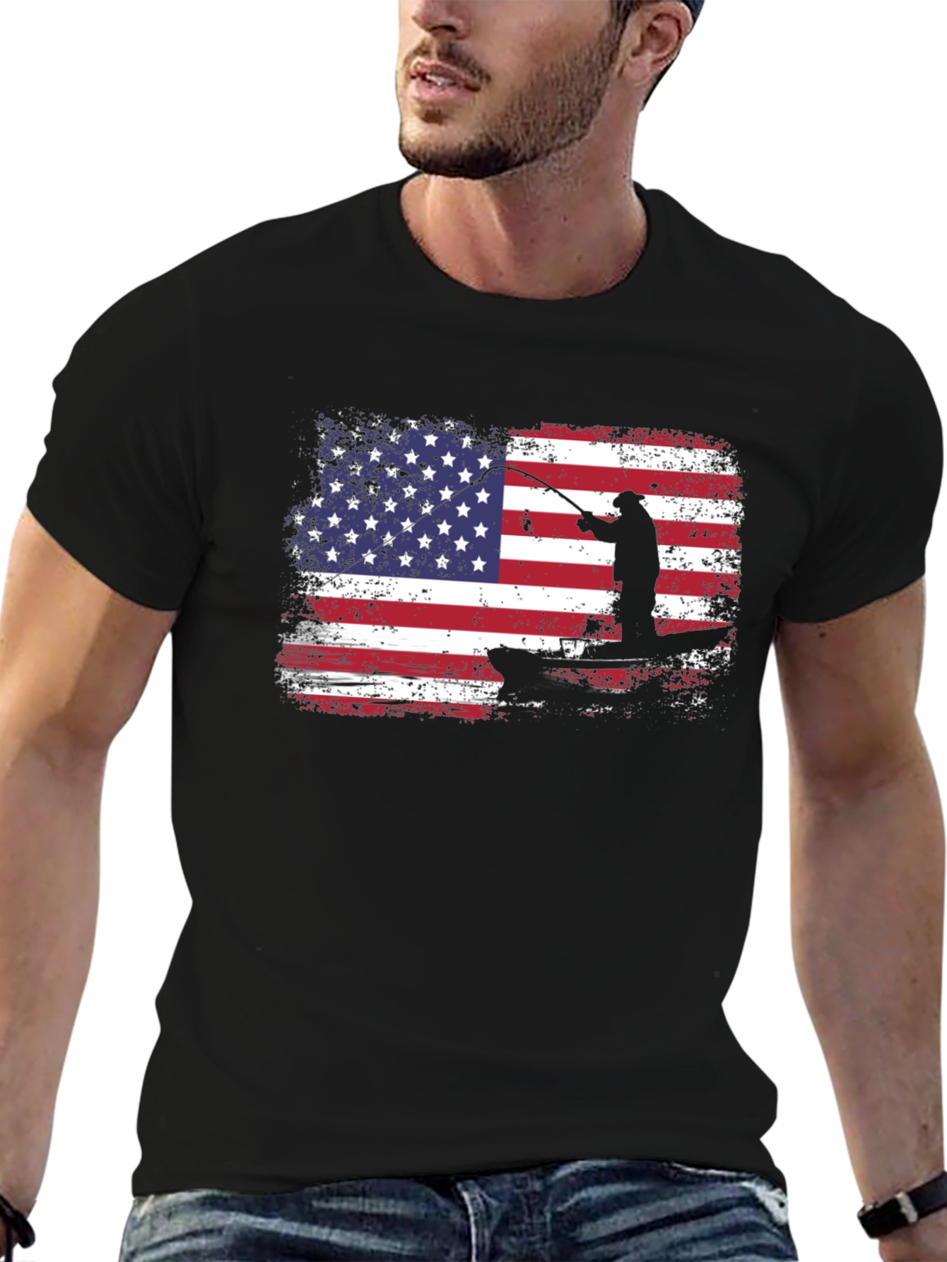 American Flag Fishing T-Shirt