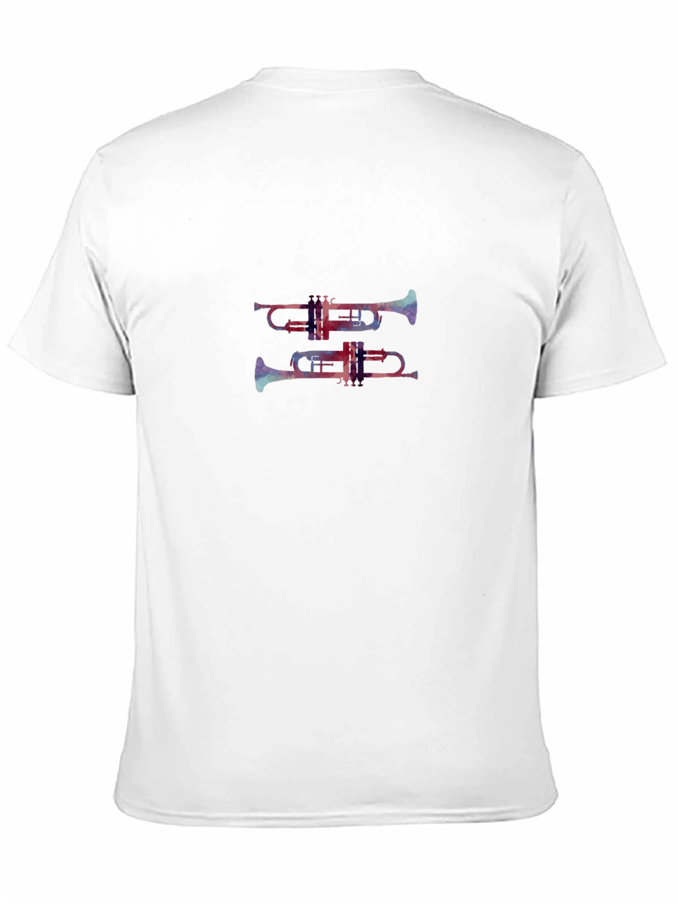 Abstract Trumpet Print Black T-Shirt