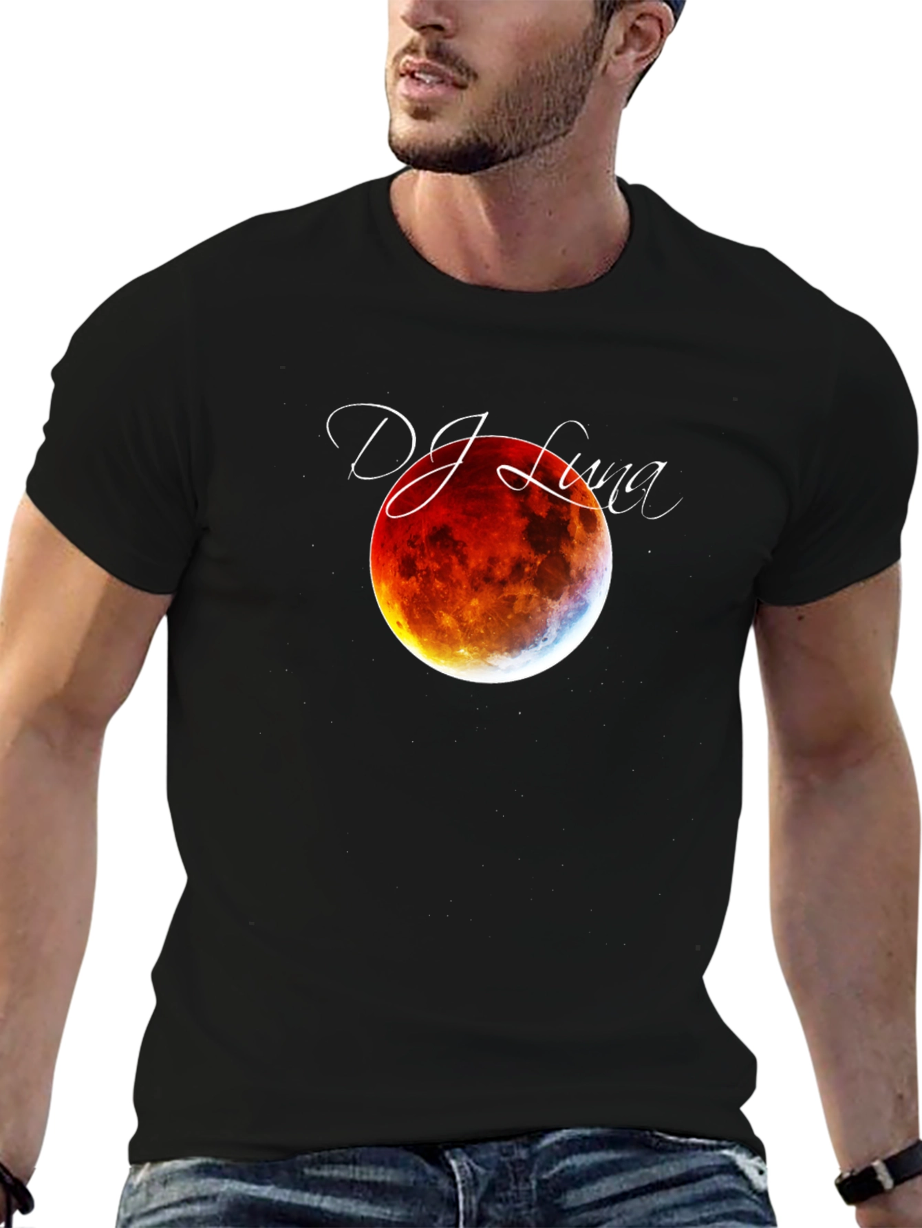 DJ Luna Lunar Eclipse Graphic Tee - Black Cotton