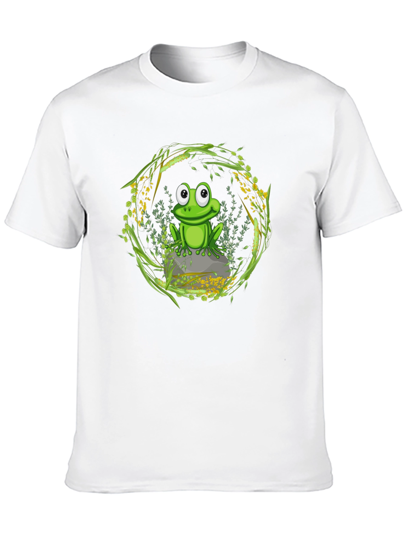 Frog on Stone Graphic Tee - Nature Lover Shirt
