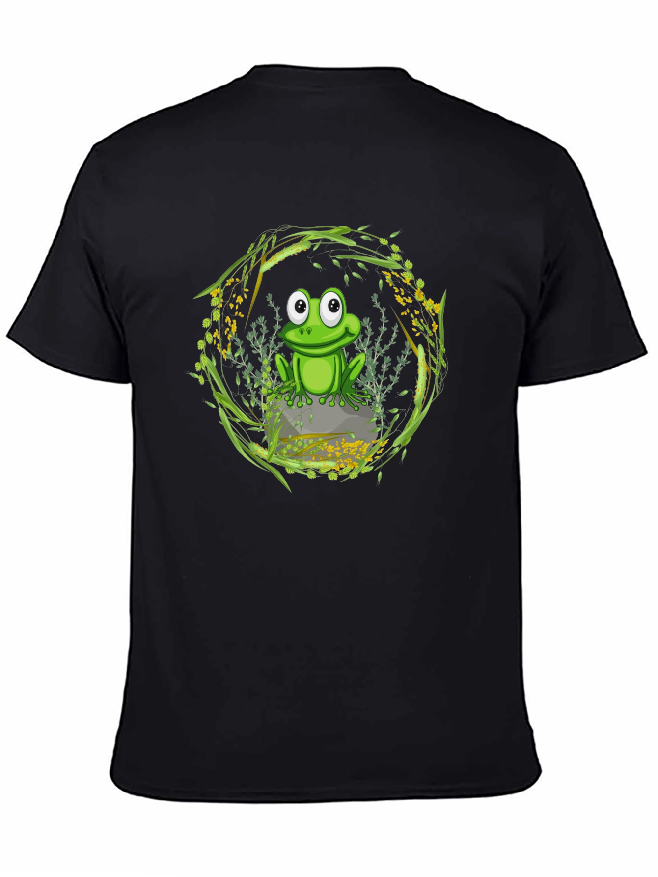 Frog on Stone Graphic Tee - Nature Lover Shirt