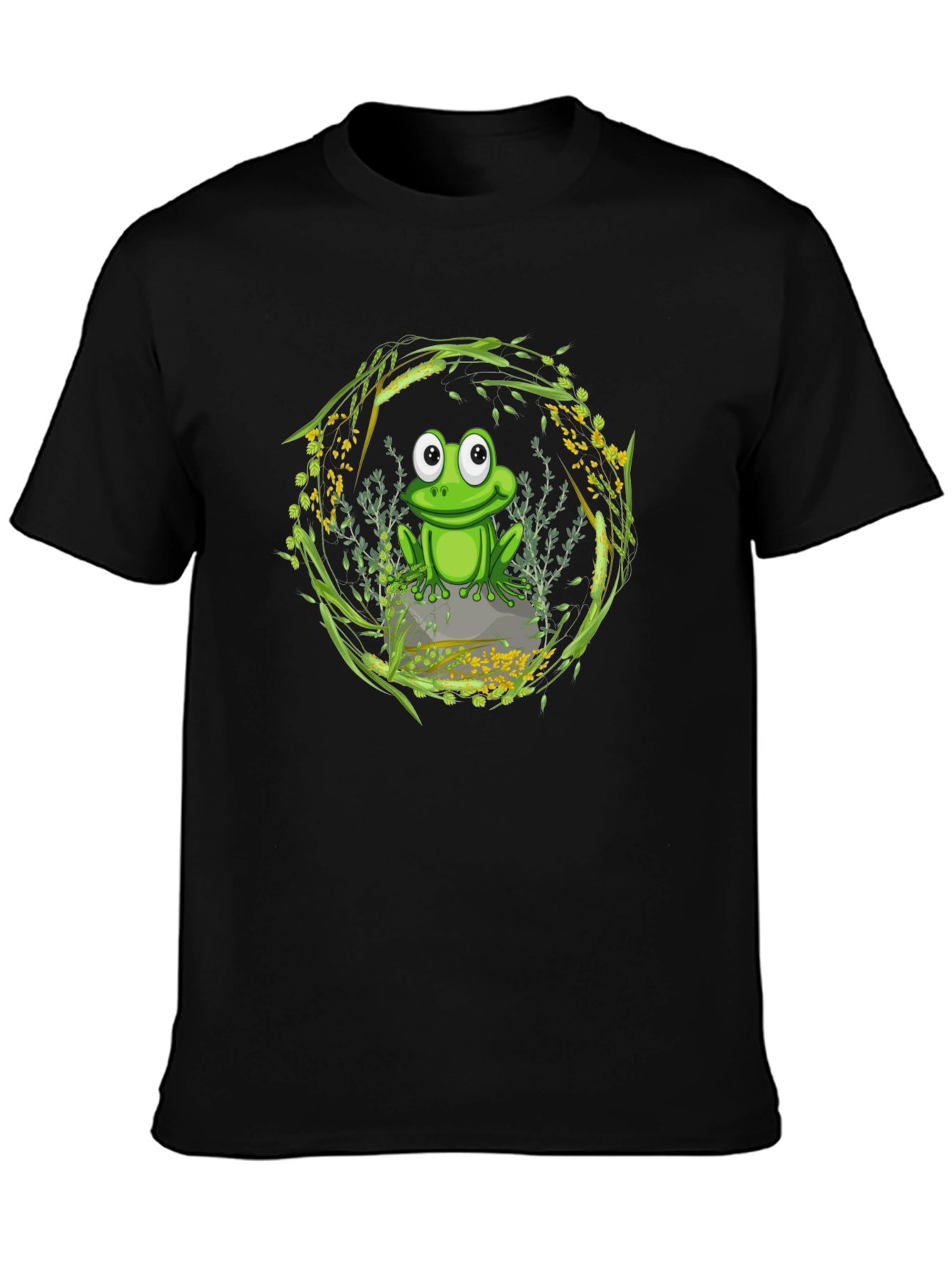 Frog on Stone Graphic Tee - Nature Lover Shirt