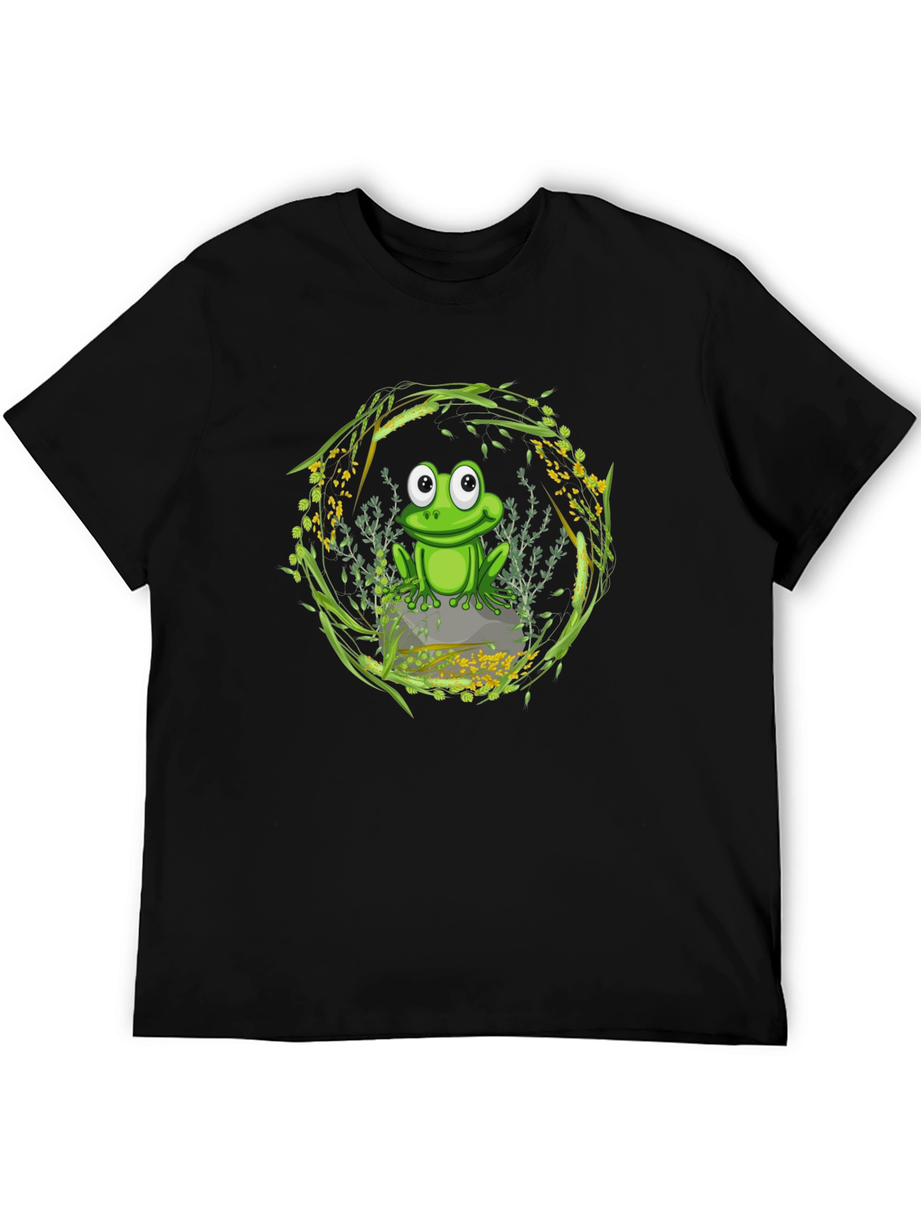 Frog on Stone Graphic Tee - Nature Lover Shirt