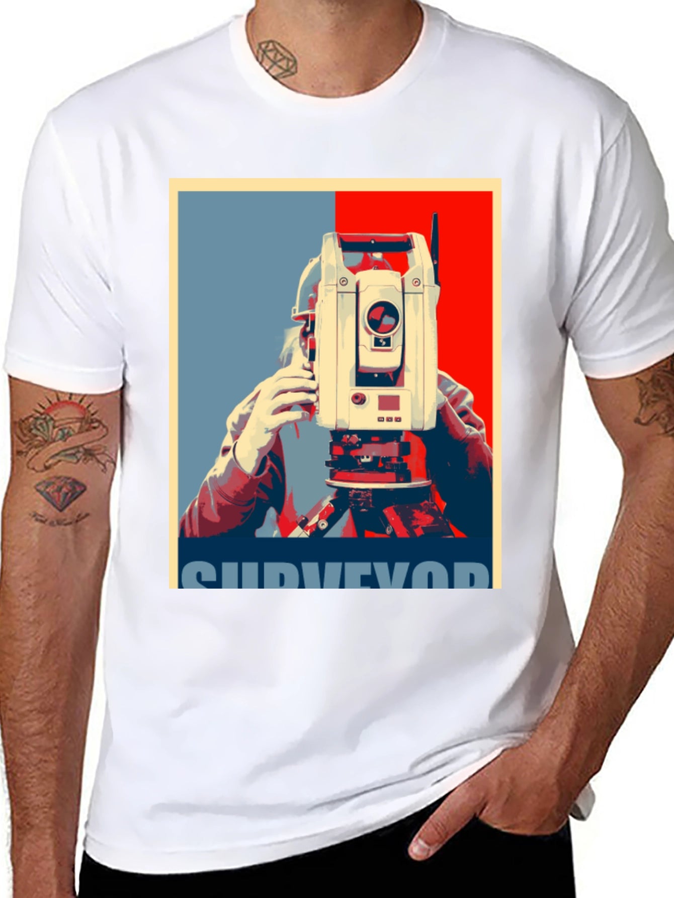 Surveyor Graphic T-Shirt - Cool Construction Tee