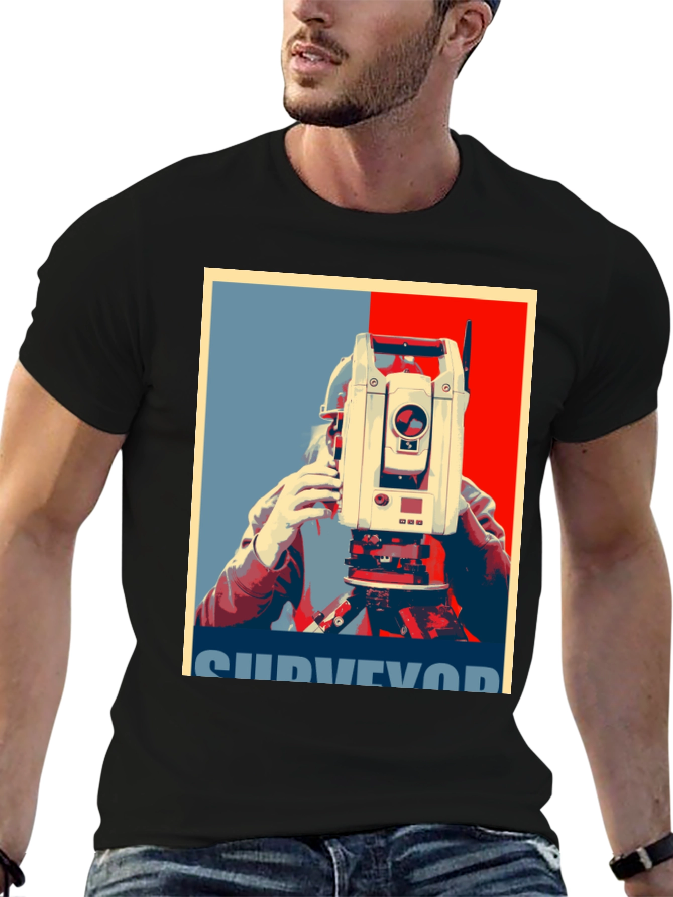 Surveyor Graphic T-Shirt - Cool Construction Tee