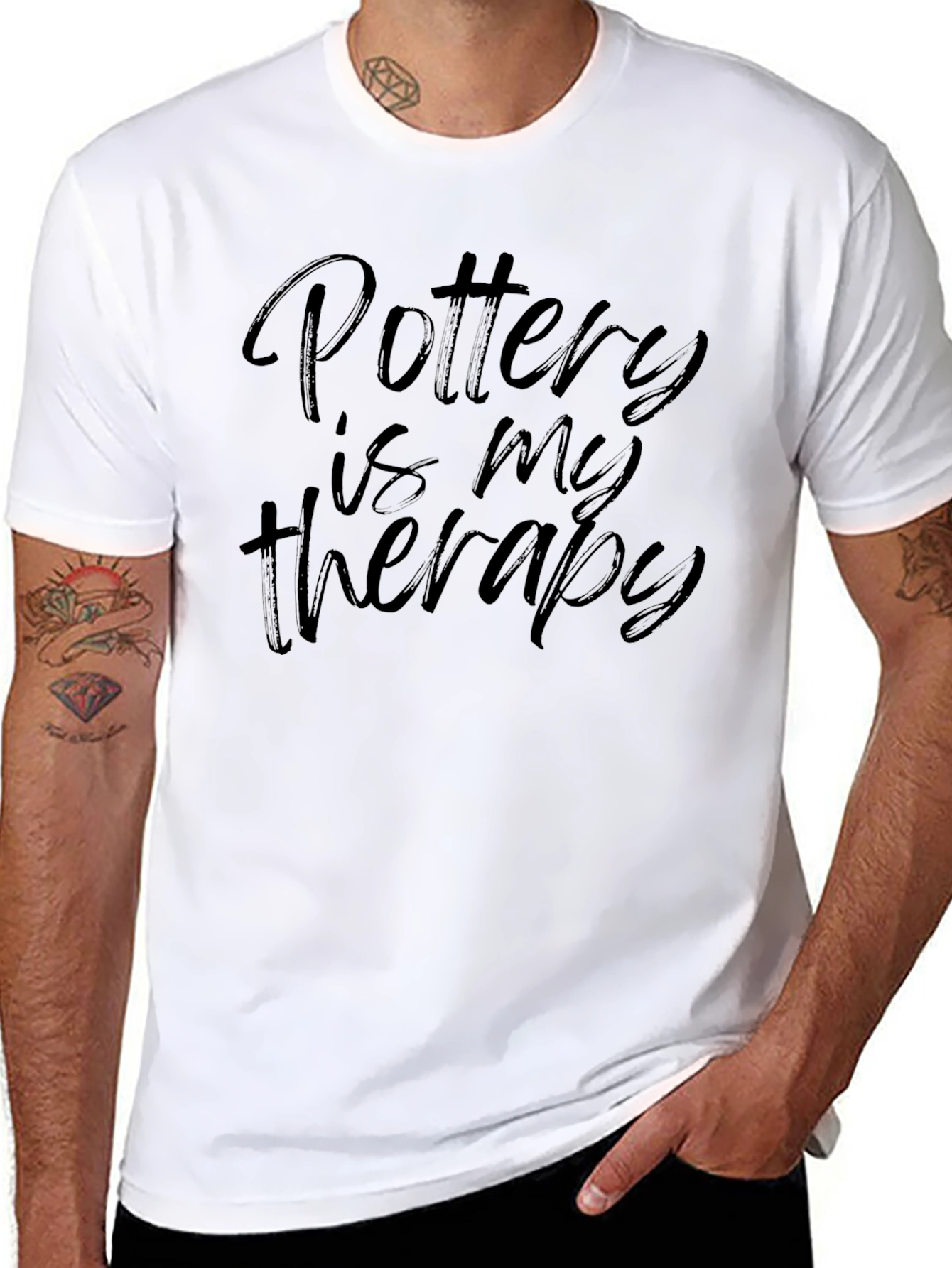 Pottery Is My Therapy Black T-Shirt