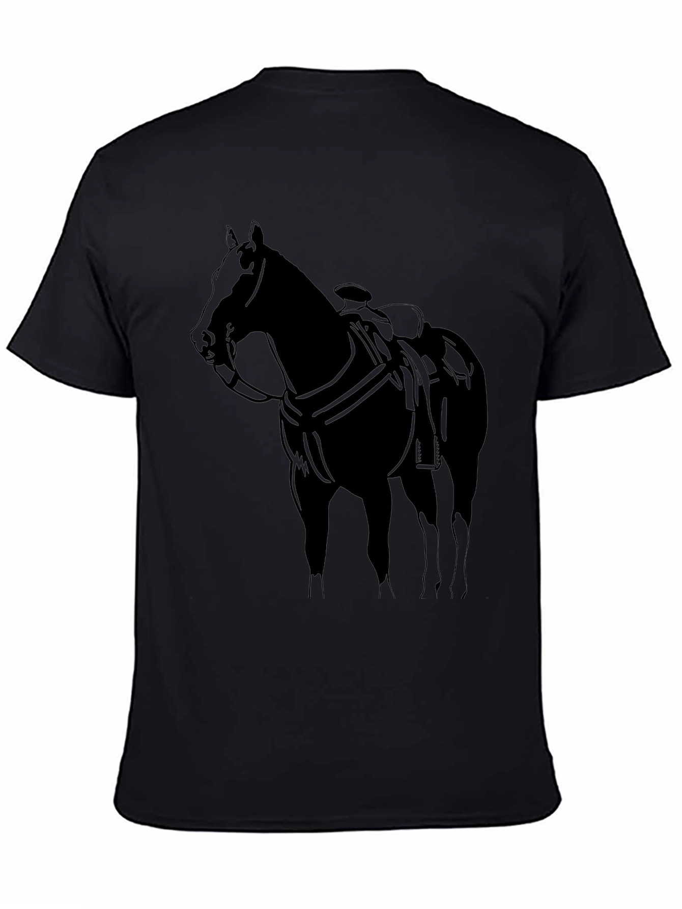 Black Horse Graphic Tee - Stylish Equestrian Shirt