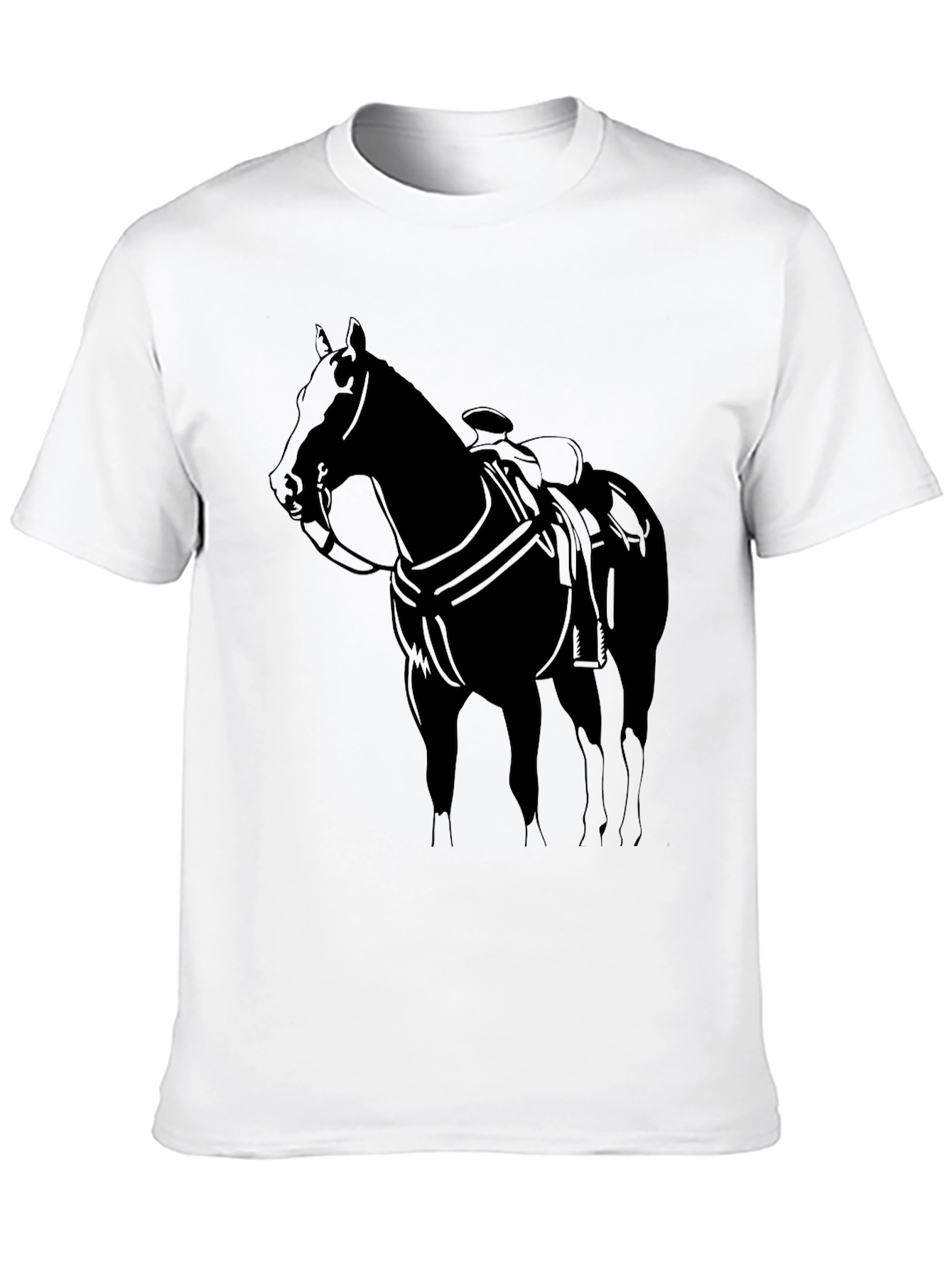 Black Horse Graphic Tee - Stylish Equestrian Shirt