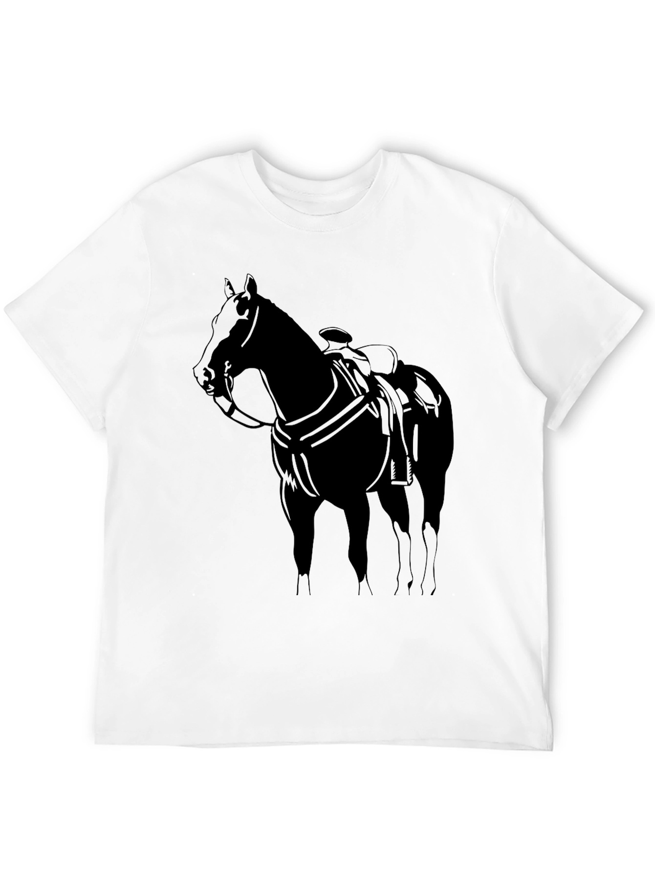 Black Horse Graphic Tee - Stylish Equestrian Shirt