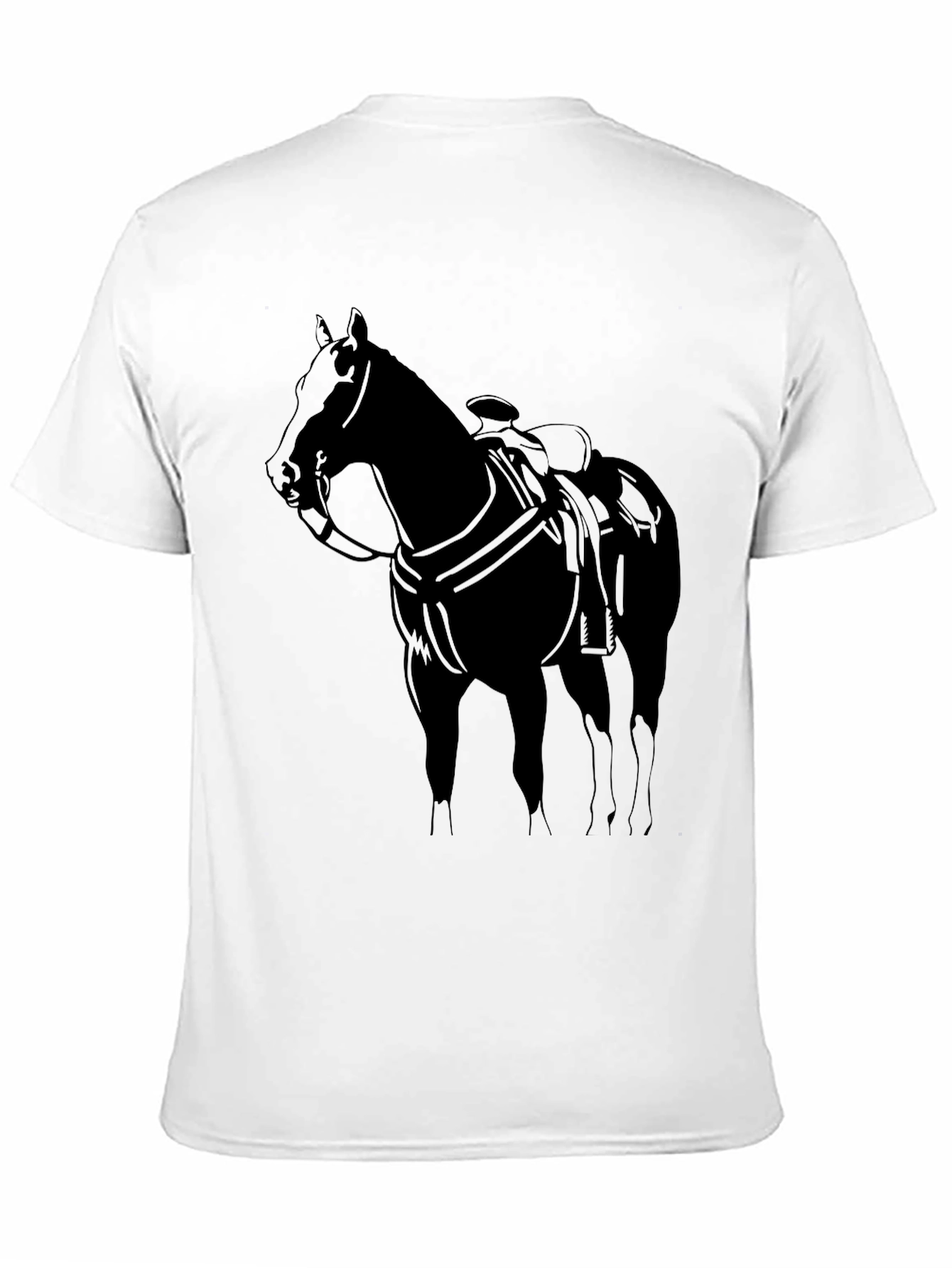 Black Horse Graphic Tee - Stylish Equestrian Shirt