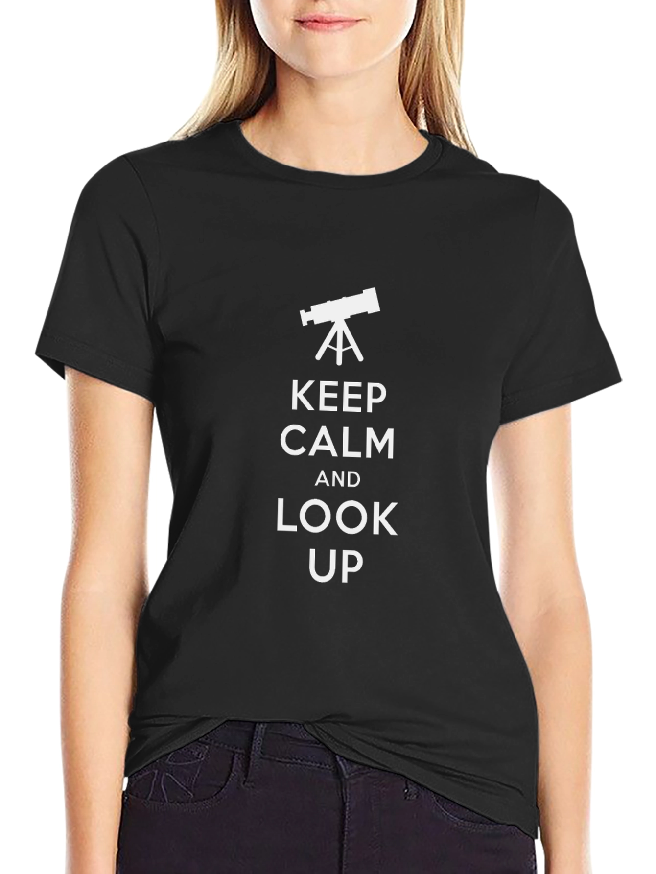 Keep Calm Look Up Telescope Graphic Tee