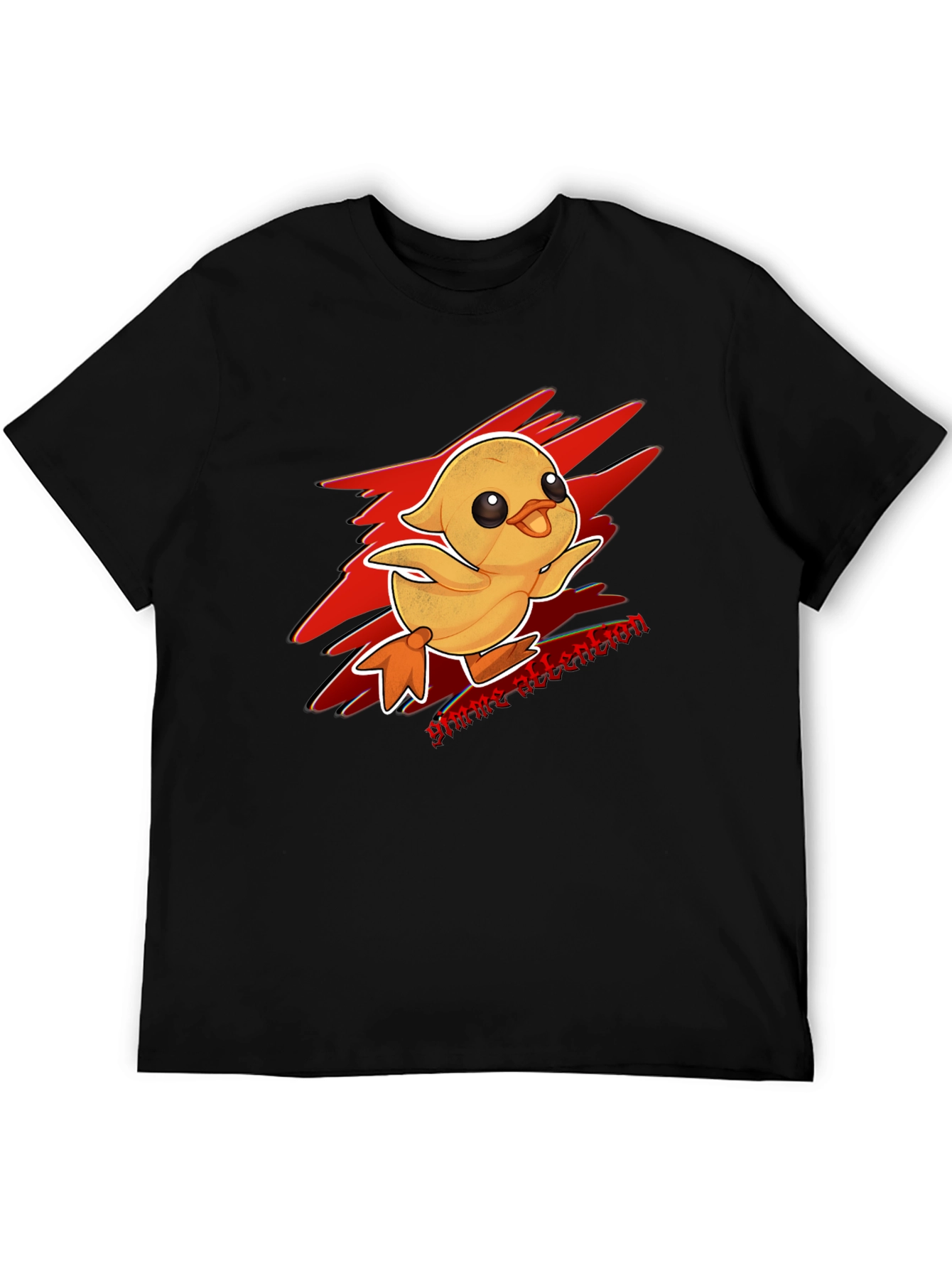 Gimme Attention Duckling Graphic Tee - Black Cotton T-Shirt