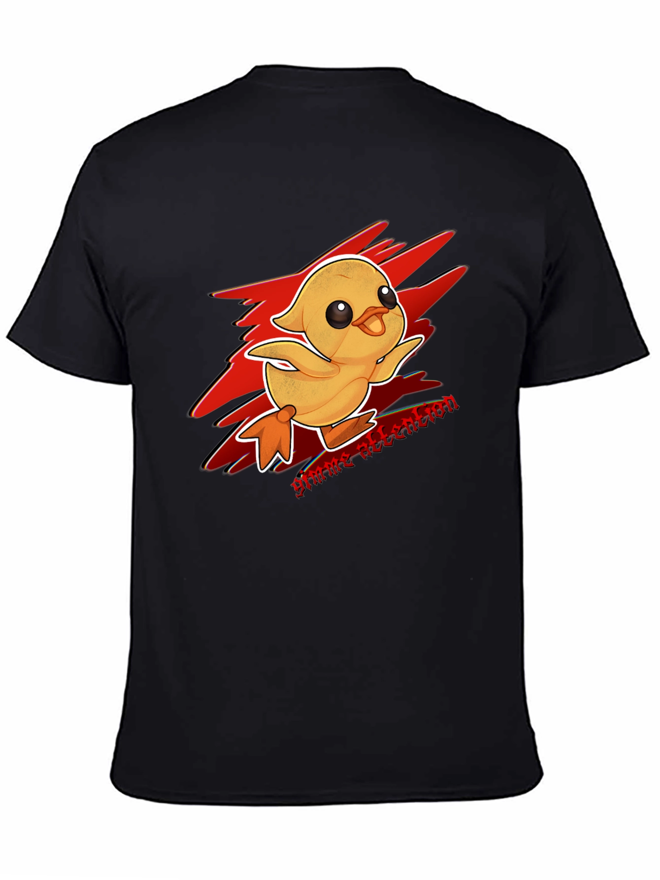 Gimme Attention Duckling Graphic Tee - Black Cotton T-Shirt