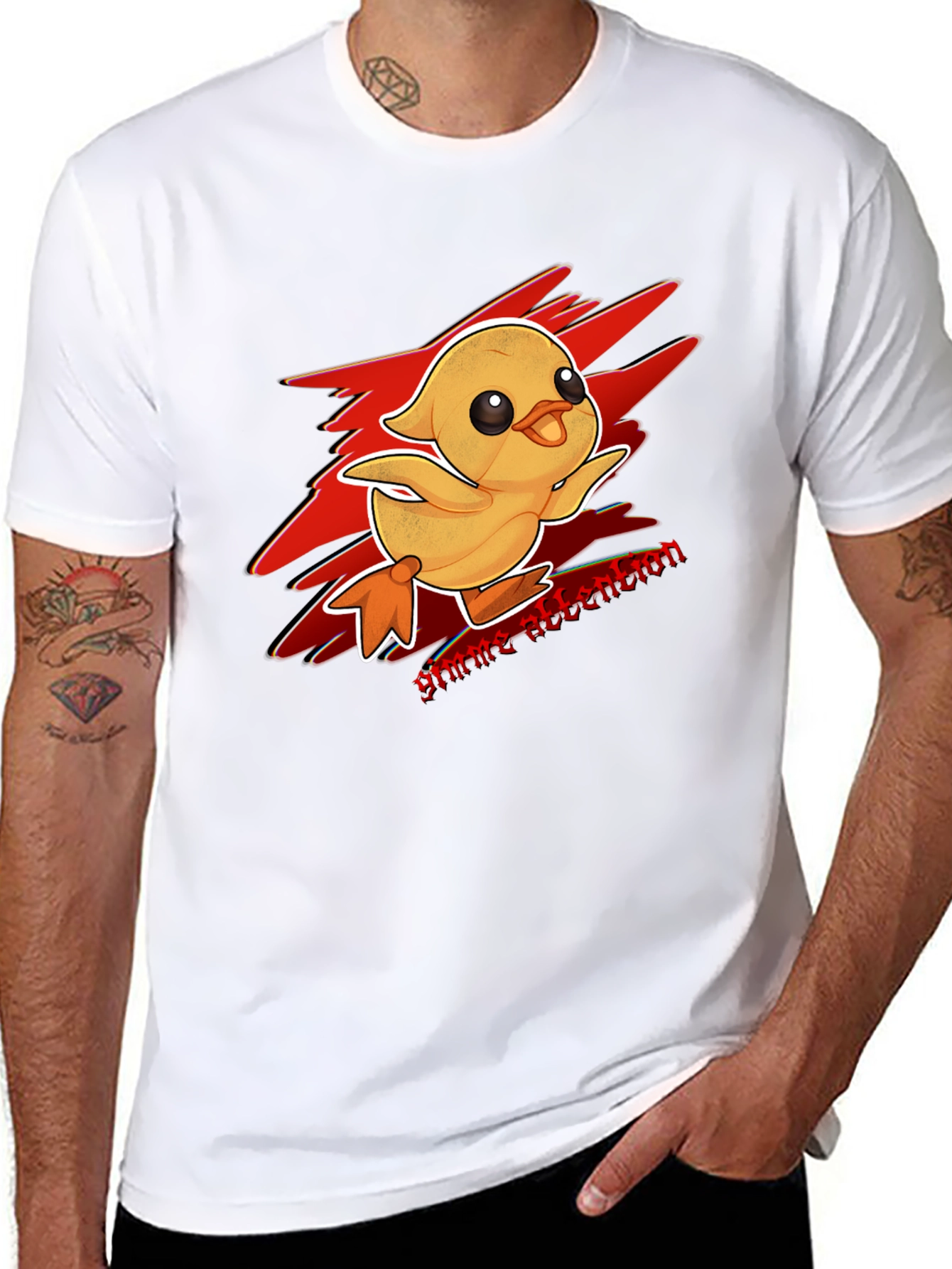 Gimme Attention Duckling Graphic Tee - Black Cotton T-Shirt
