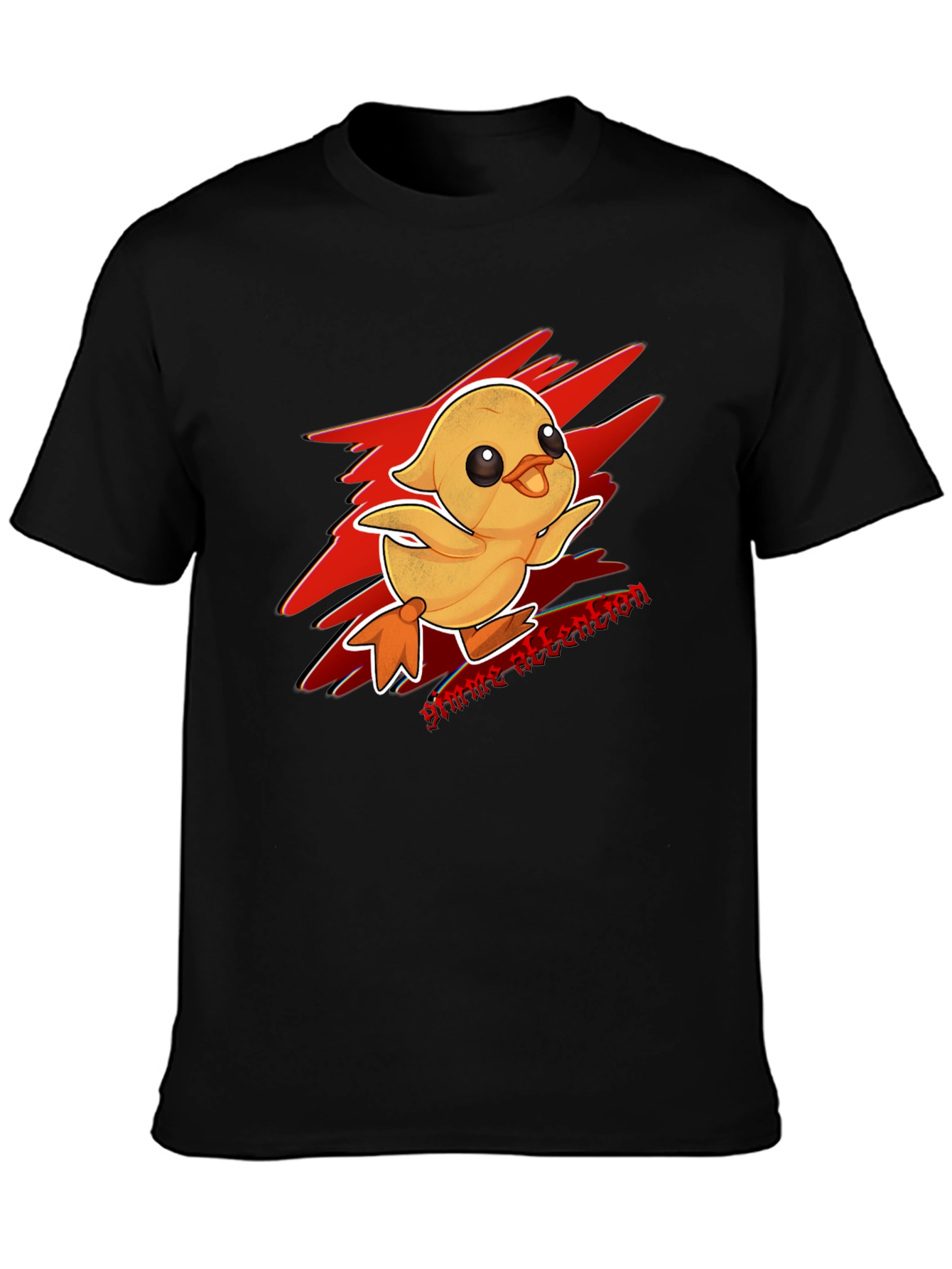 Gimme Attention Duckling Graphic Tee - Black Cotton T-Shirt