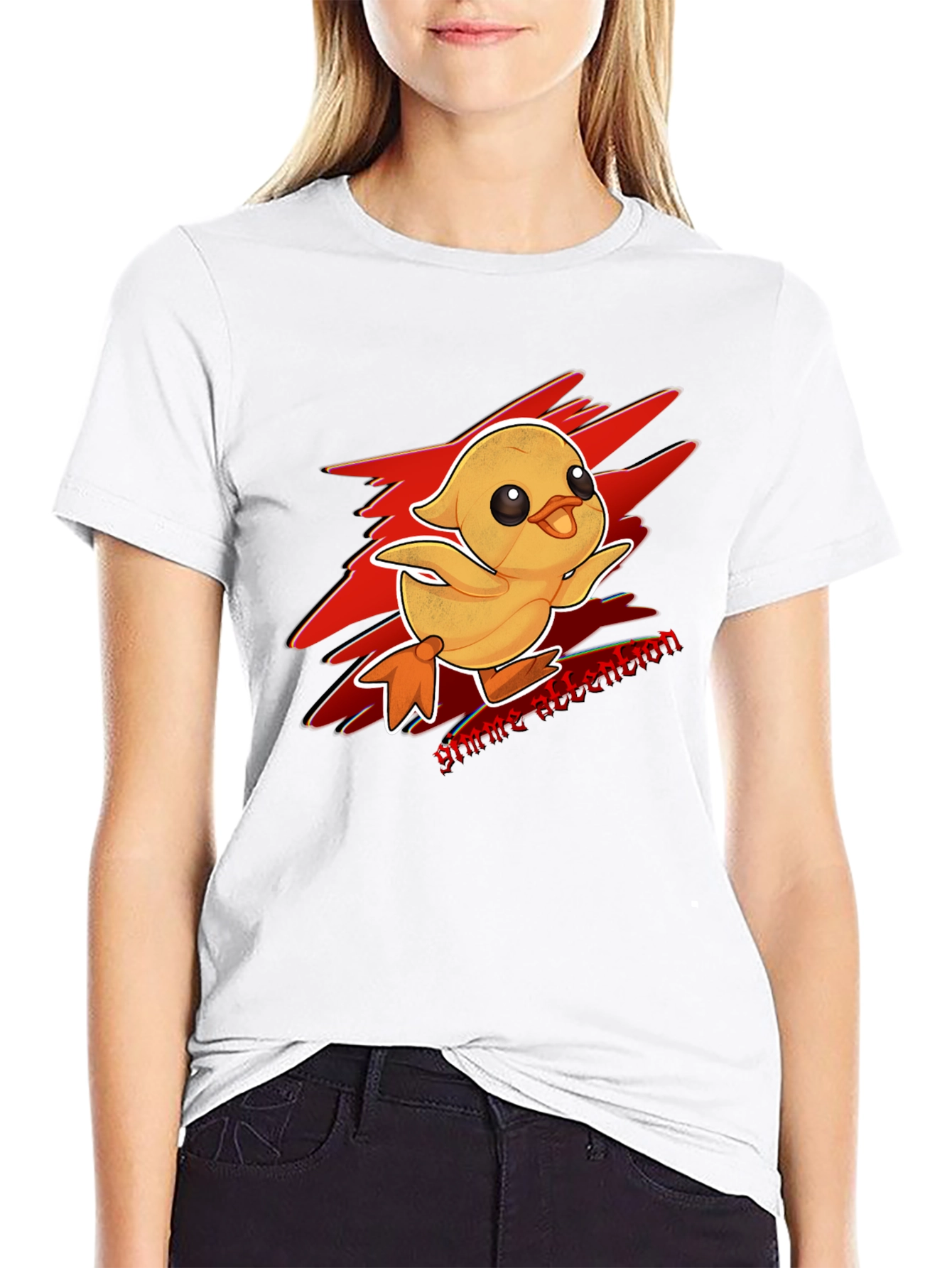 Gimme Attention Duckling Graphic Tee - Black Cotton T-Shirt