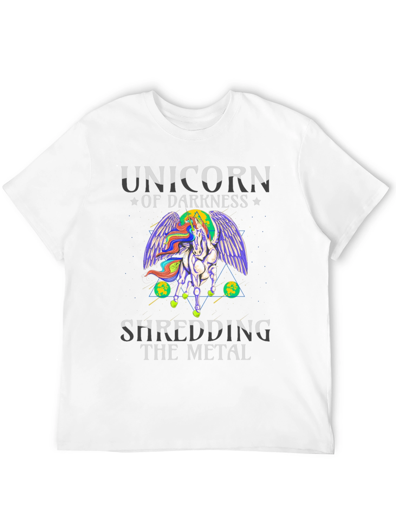 Unicorn of Darkness Shredding Metal T-Shirt
