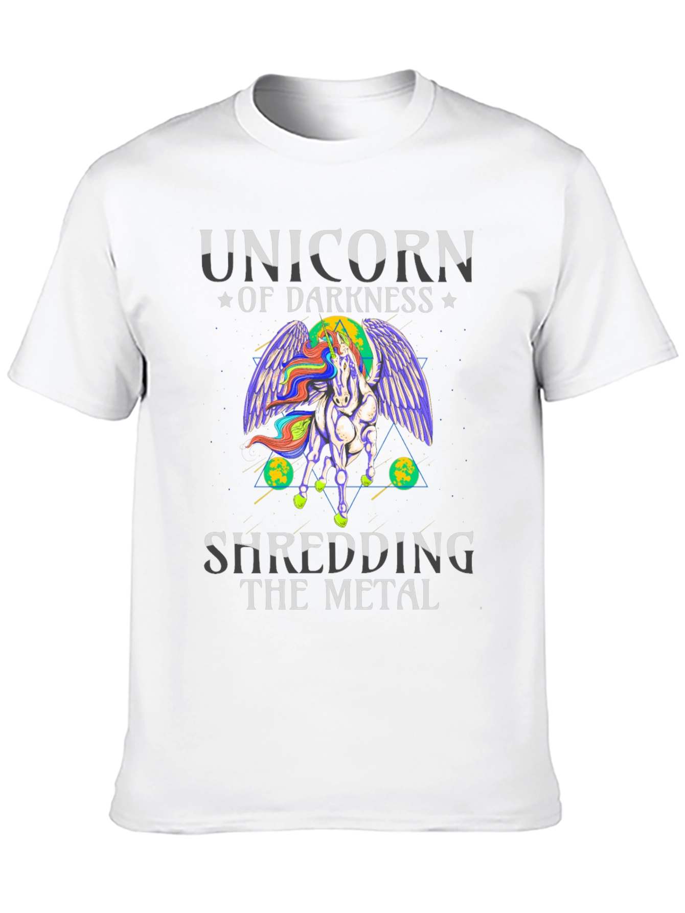 Unicorn of Darkness Shredding Metal T-Shirt